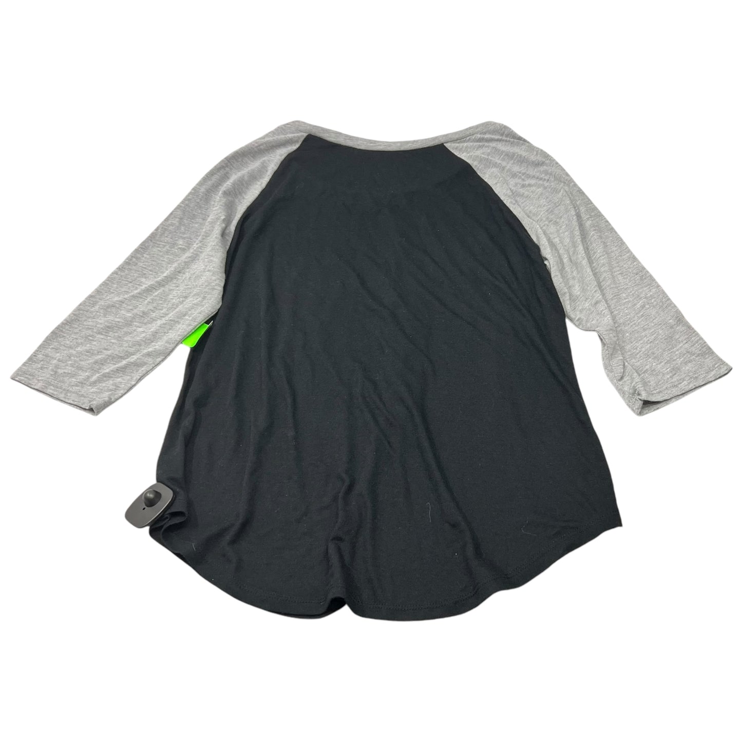 Top Long Sleeve Basic By Zoe And Liv In Black Grey, Size: Xl