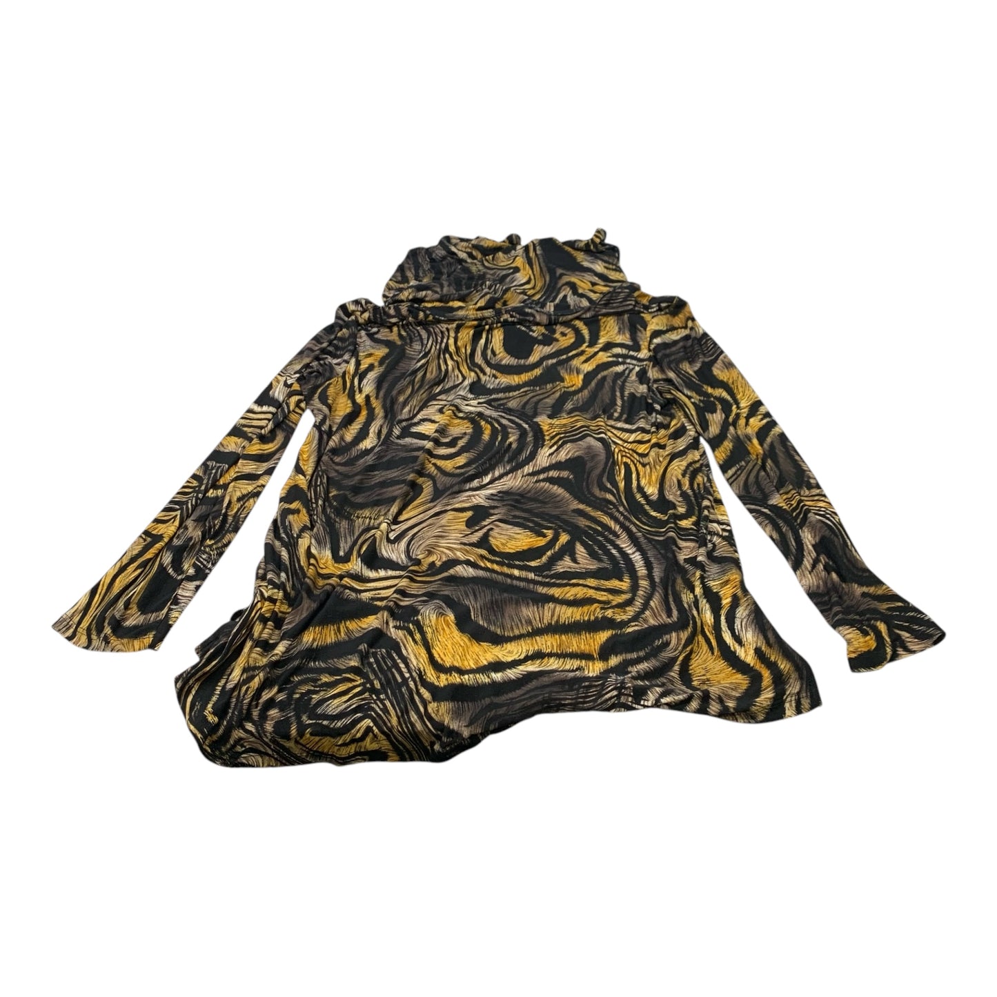 Tunic Long Sleeve By Seven Forty Two In Black & Yellow, Size: M