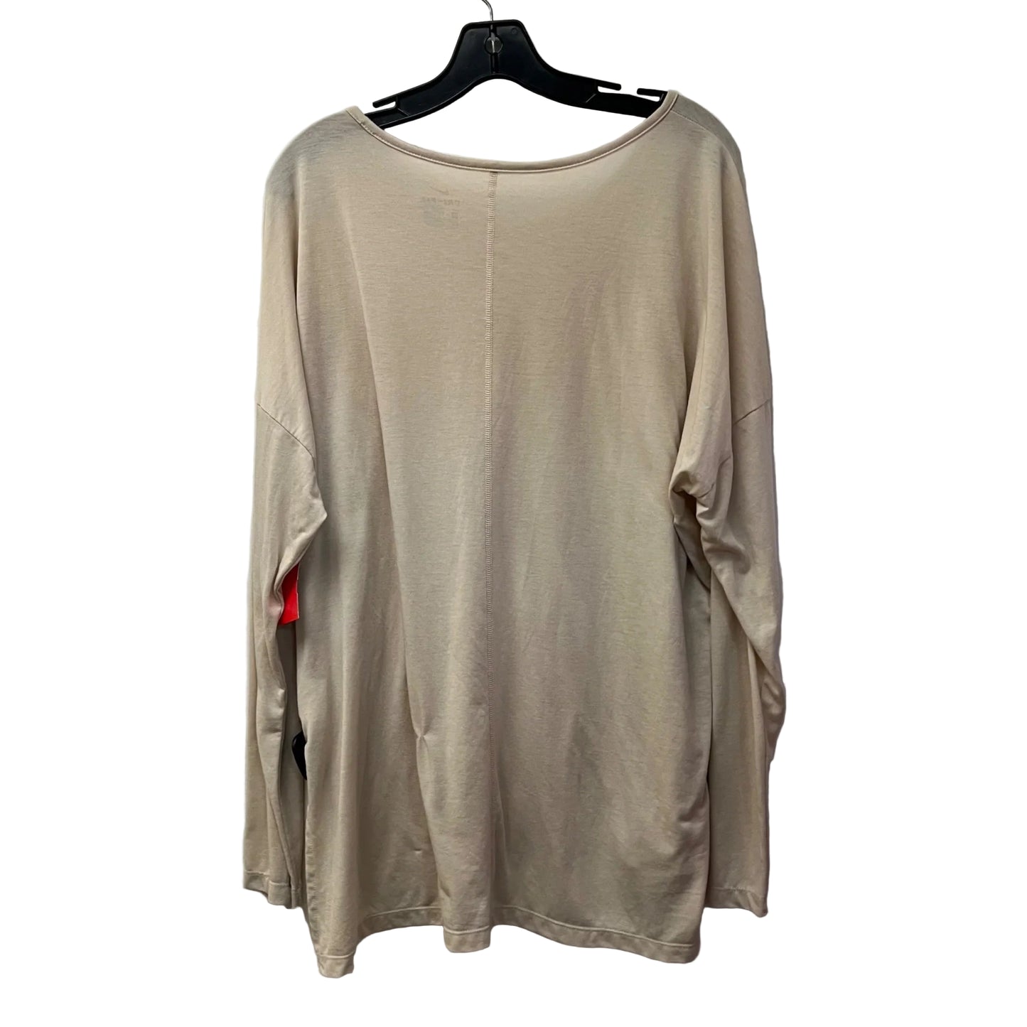 Athletic Top Long Sleeve Crewneck By Nike Apparel In Tan, Size: Xxl