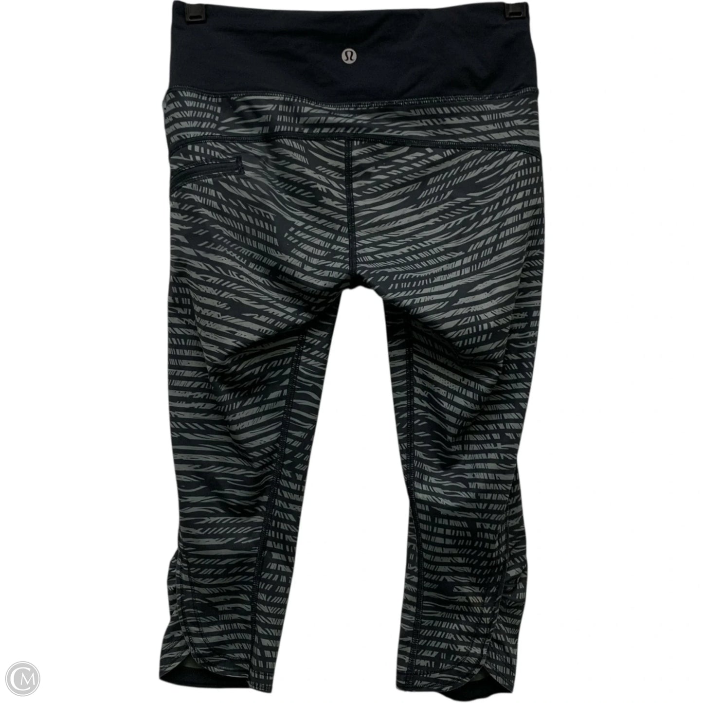 Athletic Leggings Capris By Lululemon In Black & Grey, Size: S