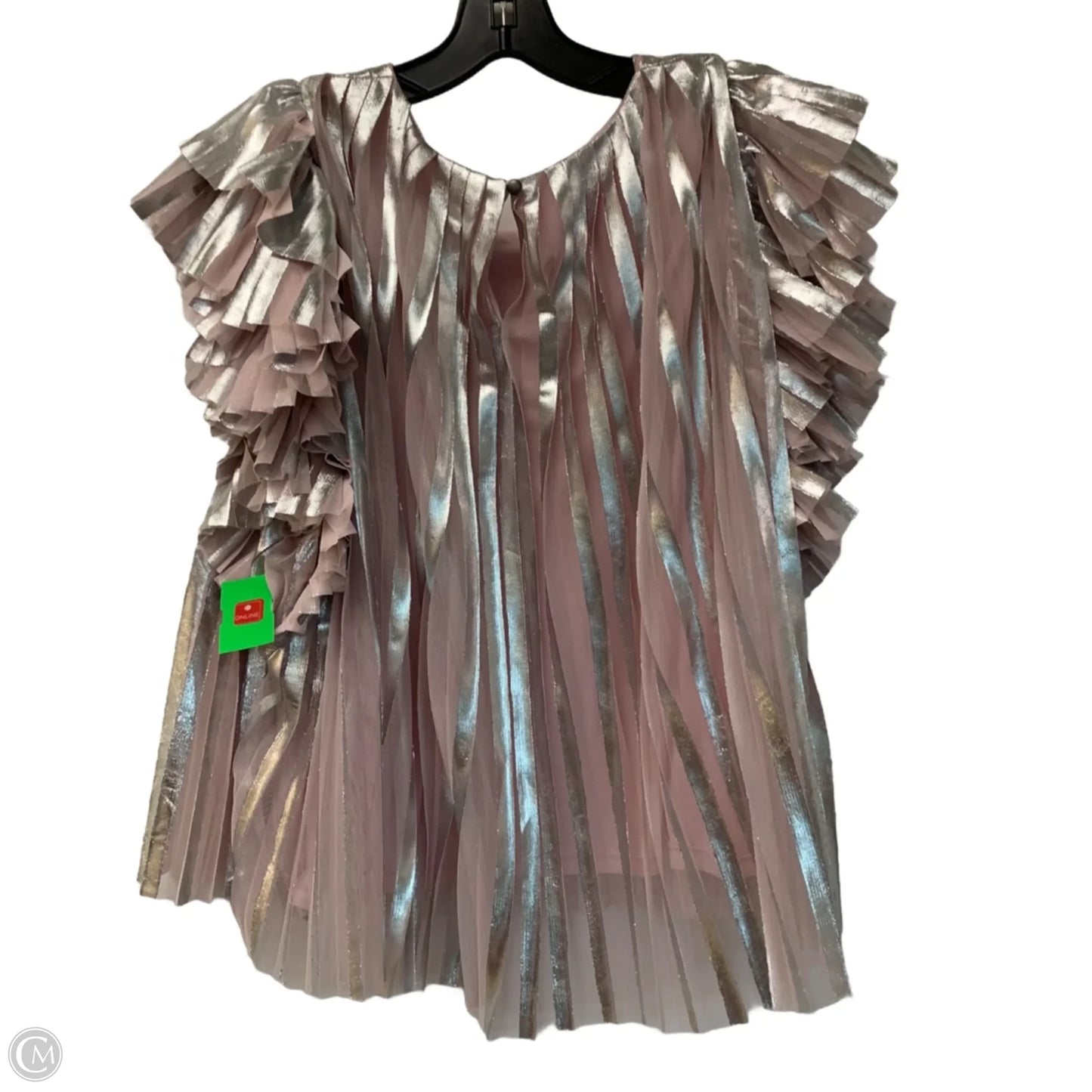 Top Sleeveless By Anthropologie In Pink & Silver, Size: L