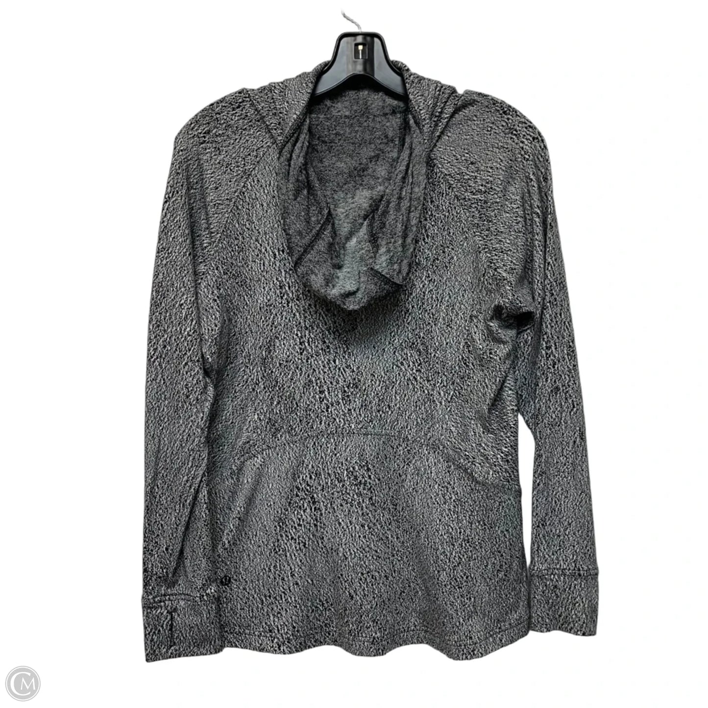 Athletic Top Long Sleeve Hoodie By Lululemon In Black & White, Size: S