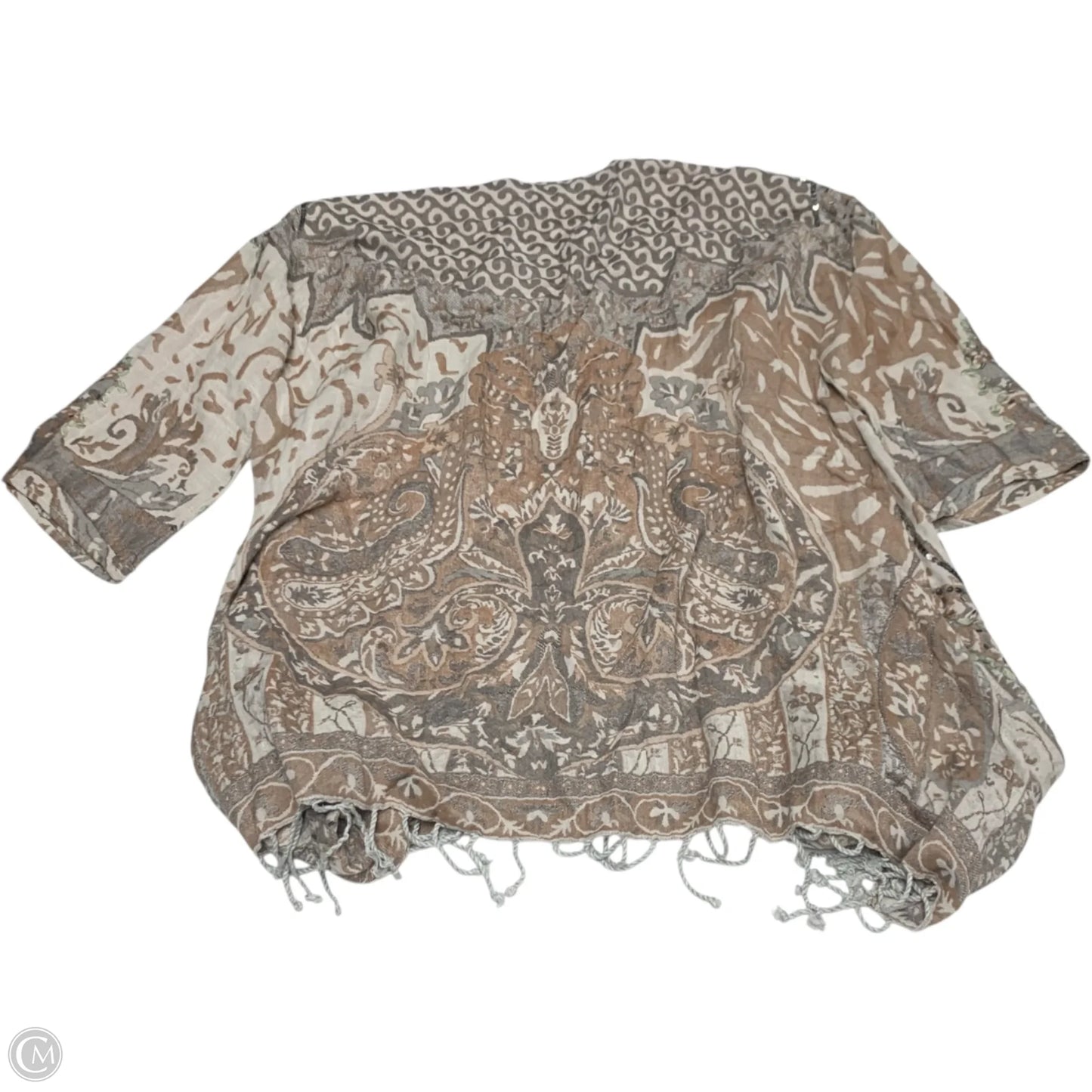 Shawl By Soft Surroundings In Brown & Grey, Size: S