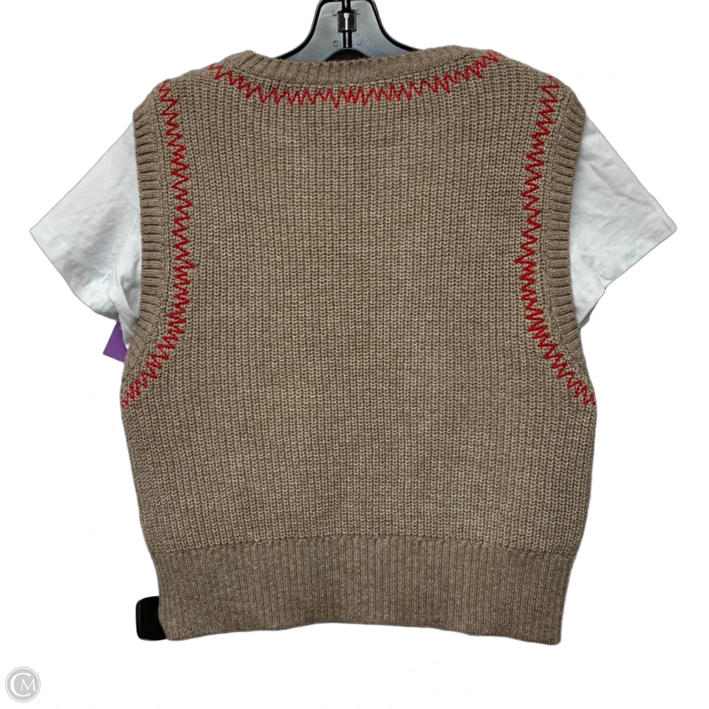 Top Short Sleeve By Pilcro In Brown & White, Size: S