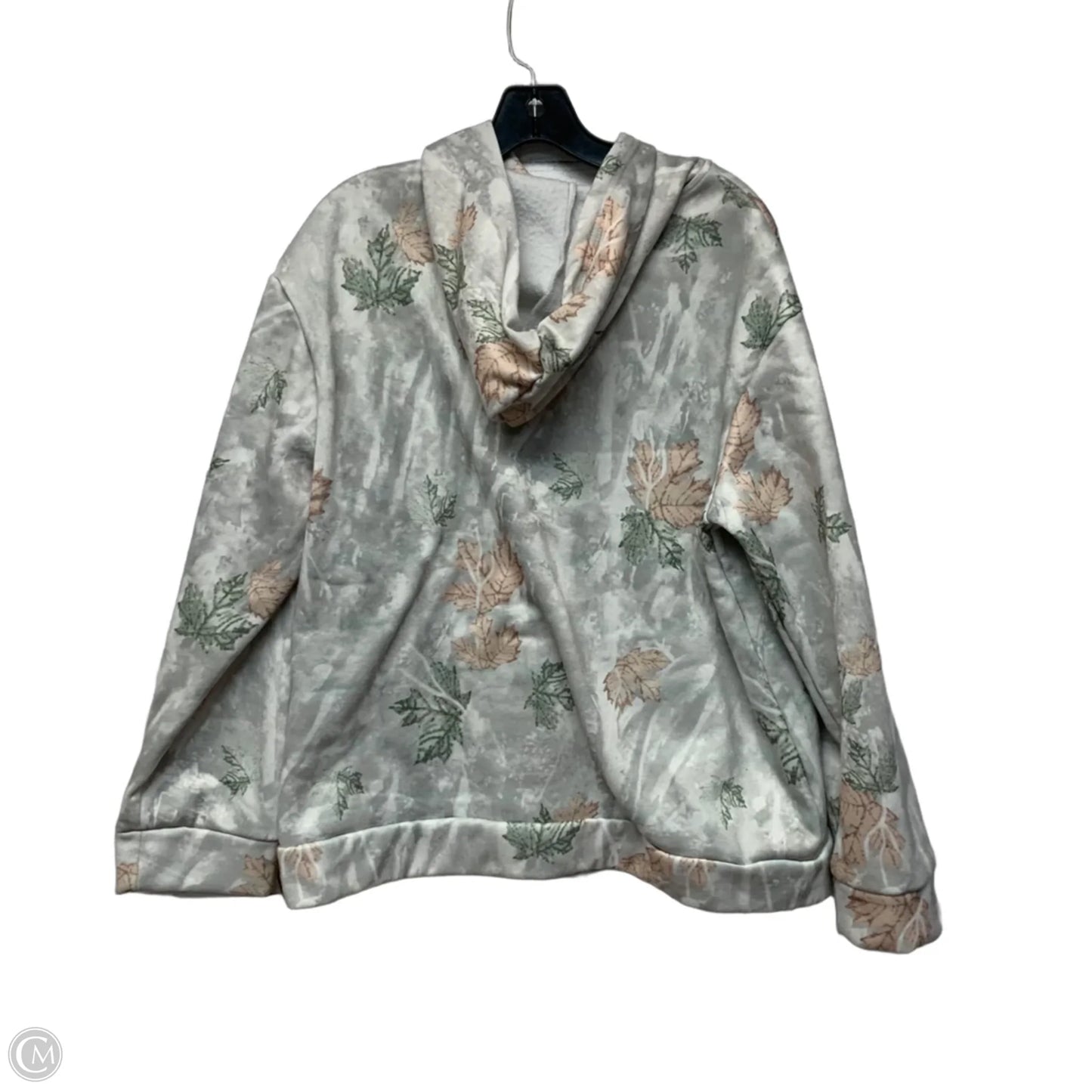 Sweatshirt Hoodie In Green & Grey, Size: L