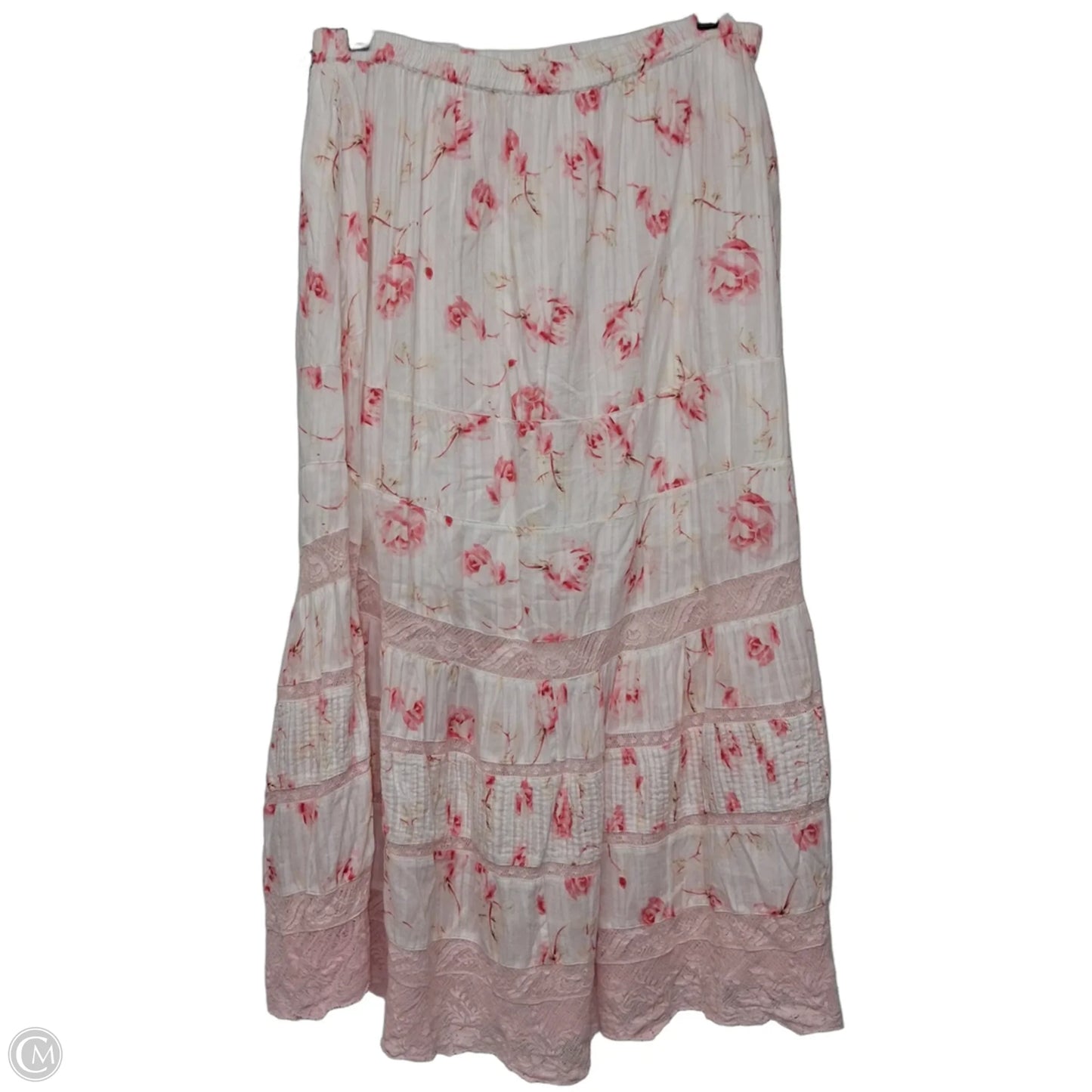 Skirt Maxi By Loveshackfancy In Pink & White, Size: Xl