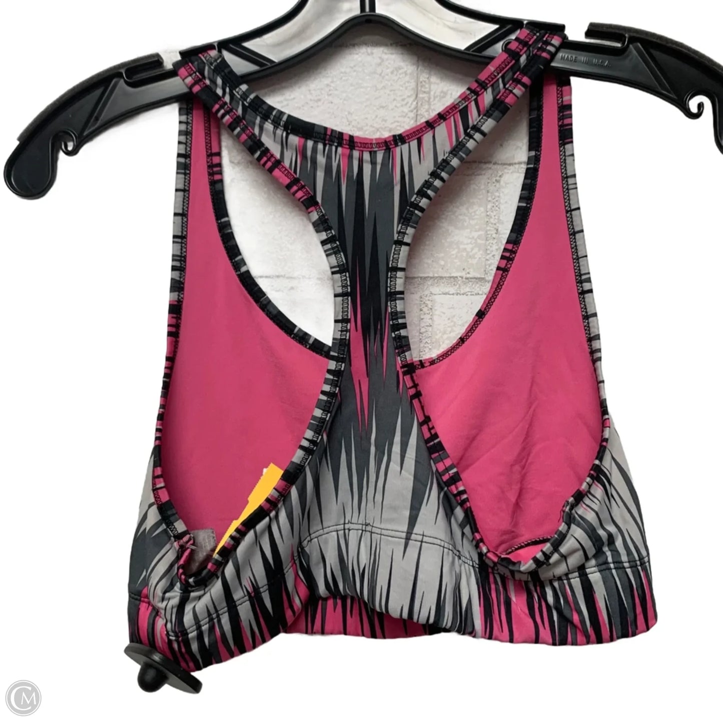 Athletic Bra By Champion In Grey & Pink, Size: L