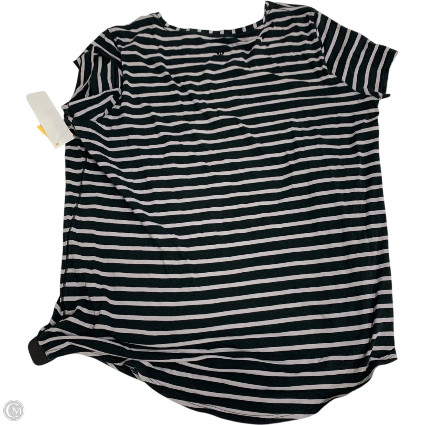 Athletic Top Short Sleeve By Lululemon In Striped Pattern, Size: L