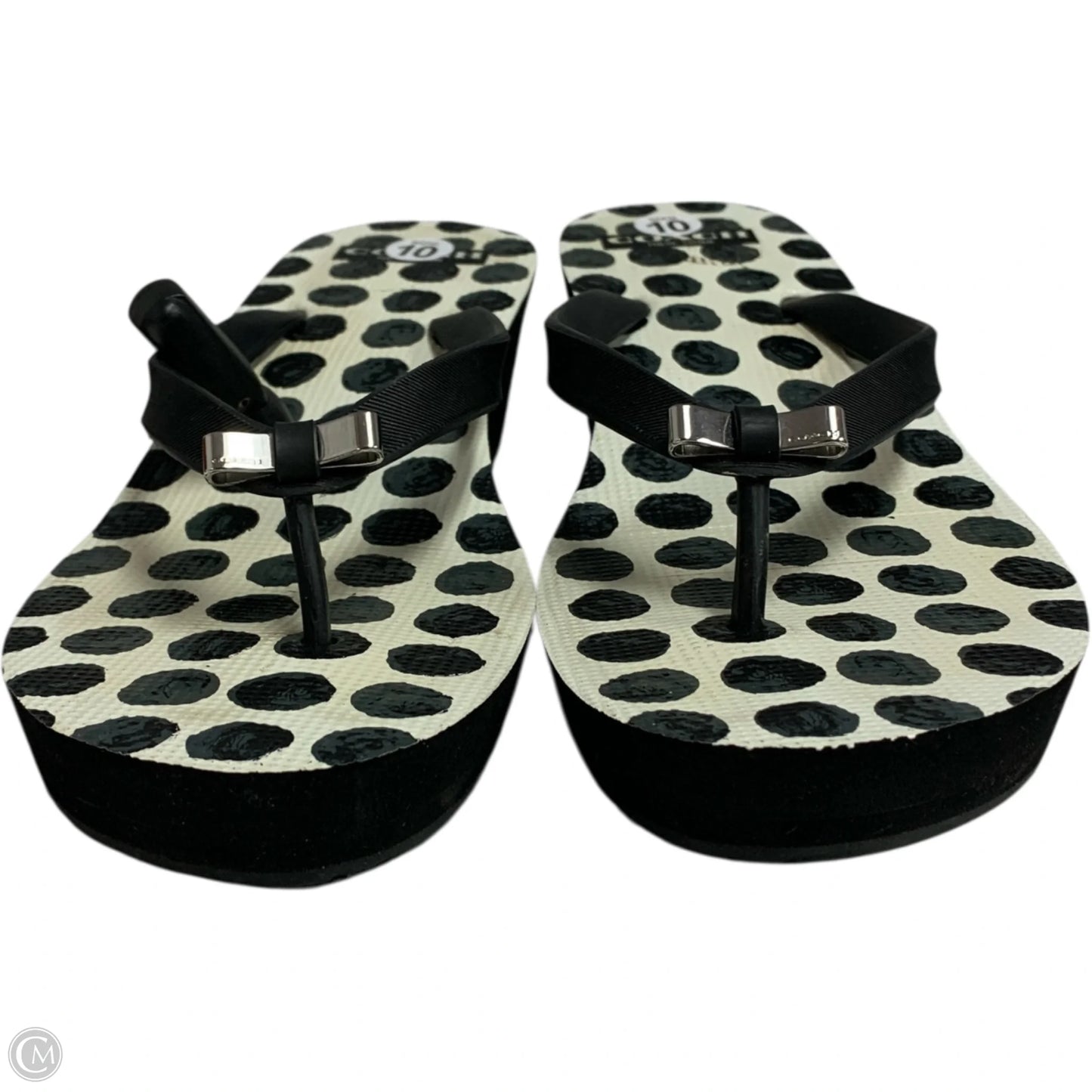 Sandals Designer By Coach In Black & White, Size: 10