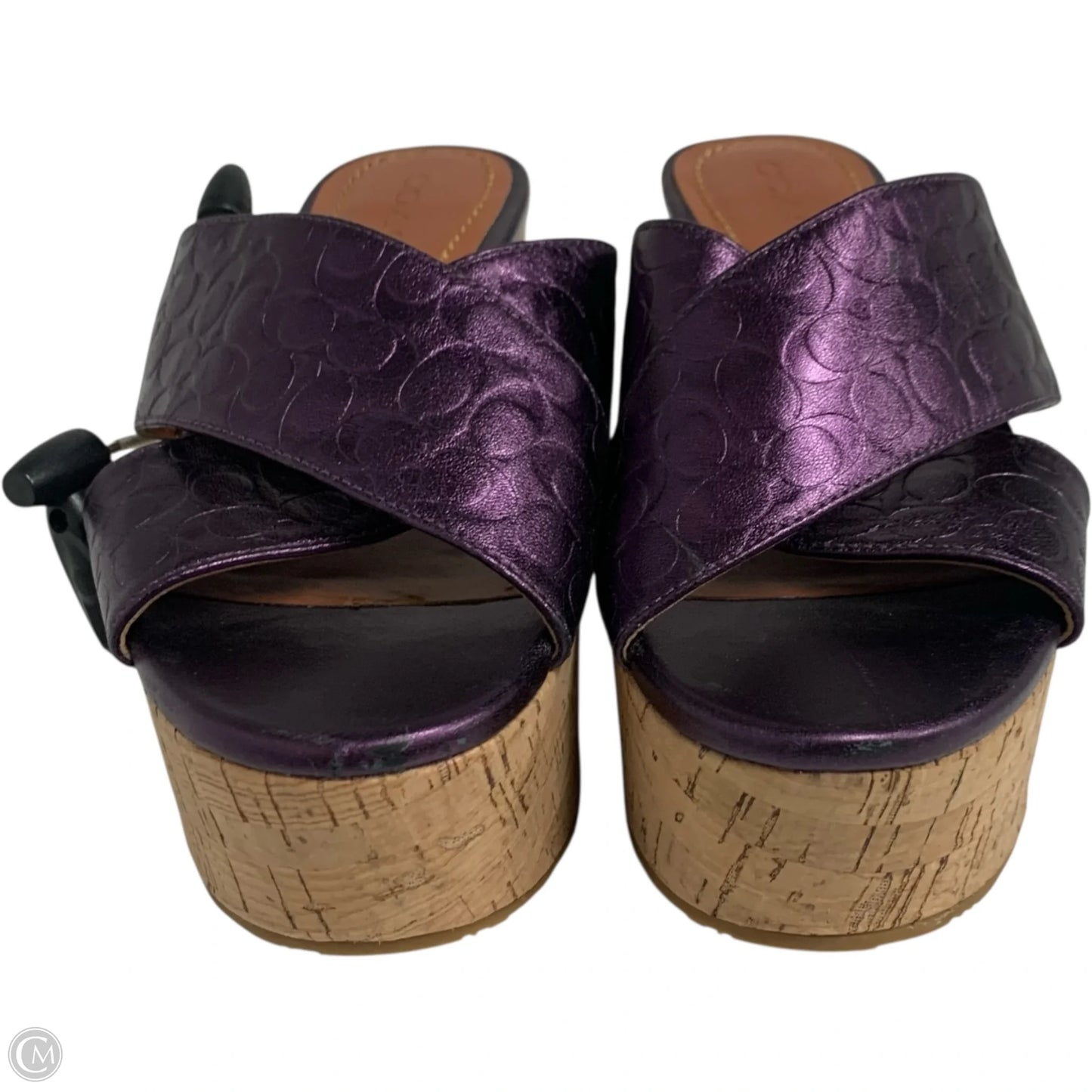 Sandals Designer By Coach In Purple, Size: 7.5