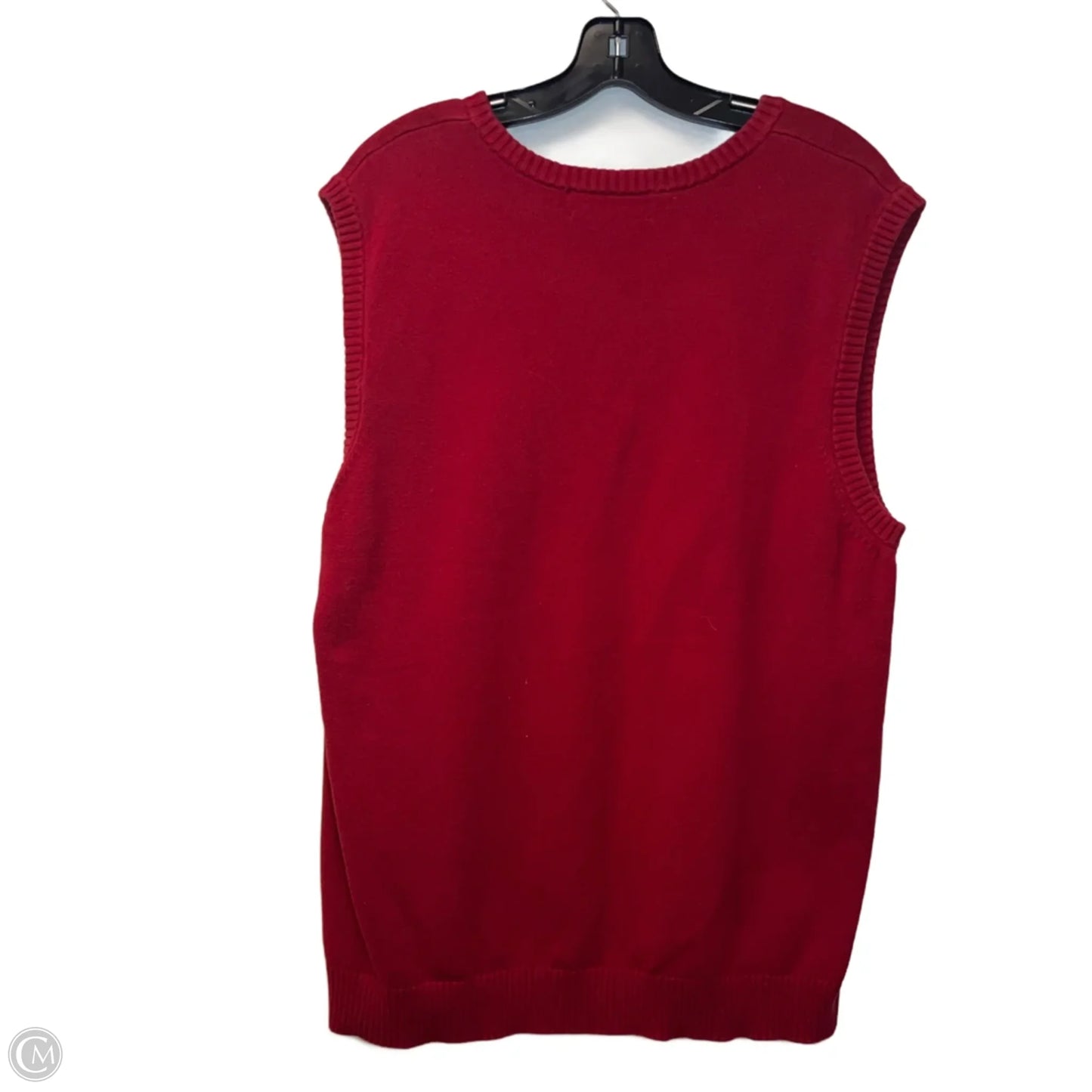 Vest Sweater By Chaps In Red, Size: L