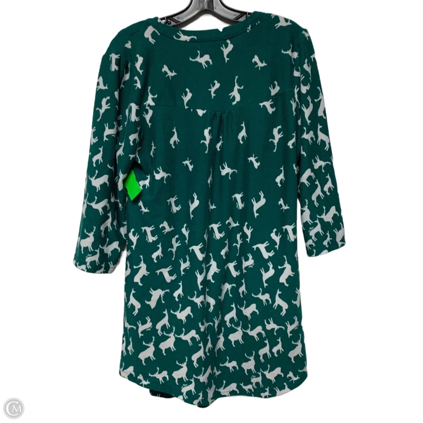 Tunic 3/4 Sleeve By R&B Collection In Green & White, Size: L