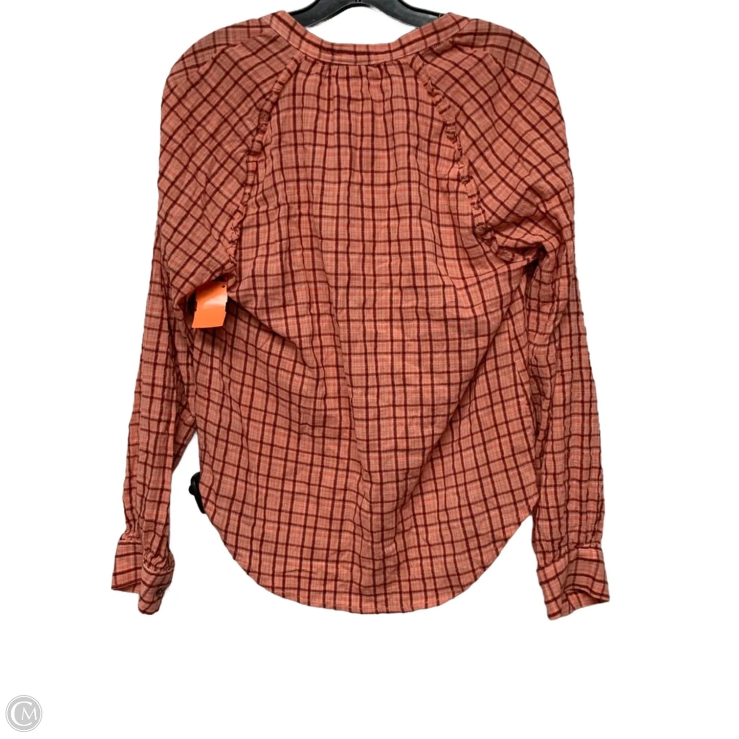 Top Long Sleeve By Pilcro In Orange & Red, Size: L