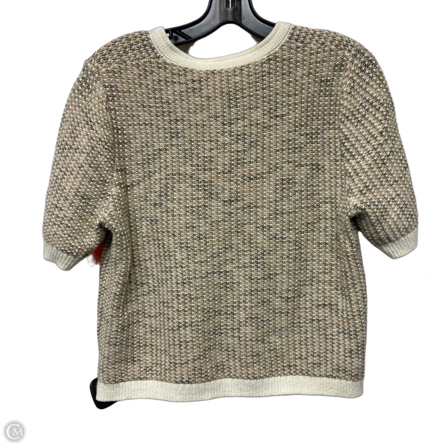 Sweater Cardigan By J. Crew In Tan & White, Size: M