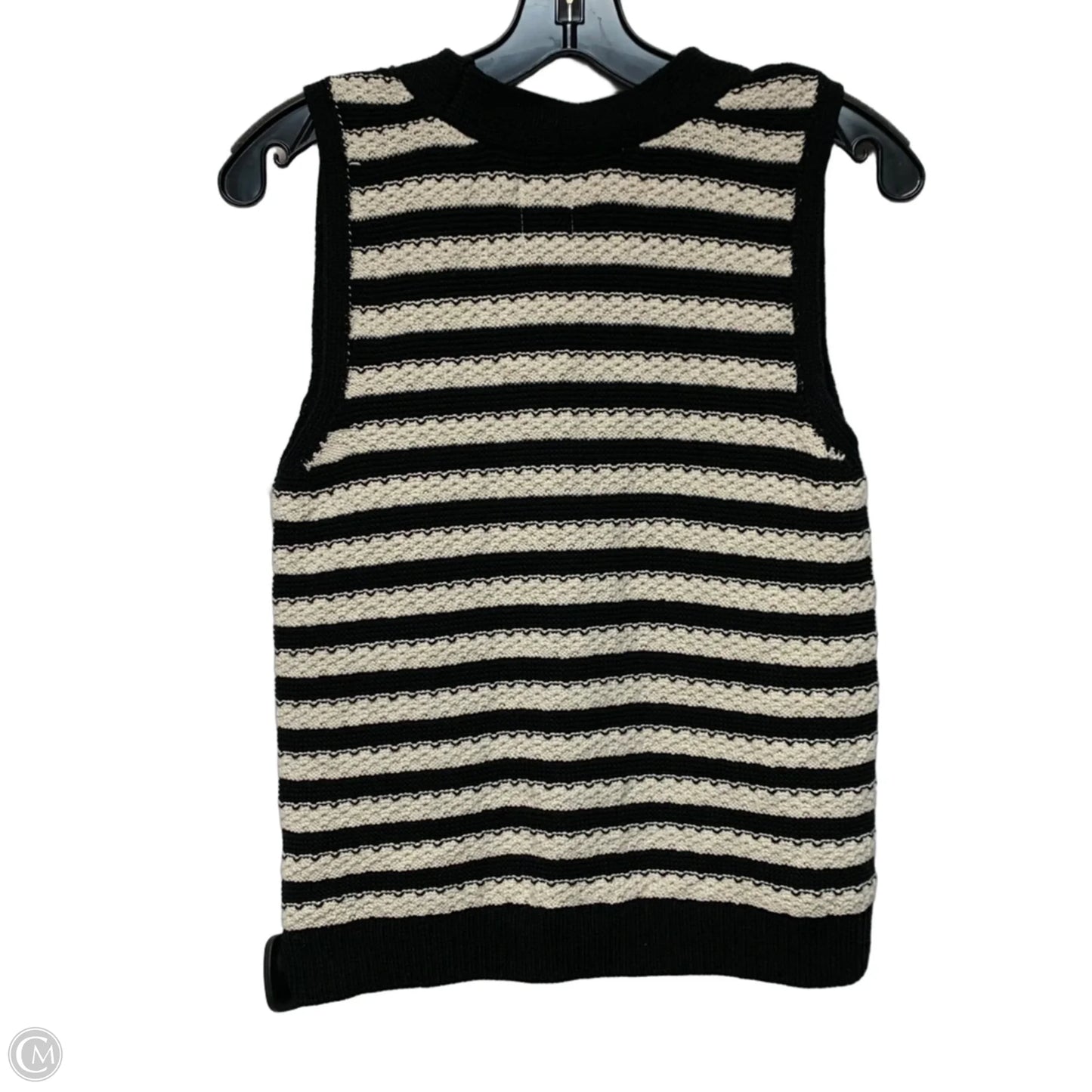 Vest Sweater By Maeve In Black & White, Size: S