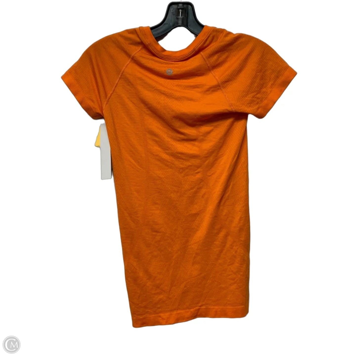 Athletic Top Short Sleeve By Lululemon In Orange, Size: Xs