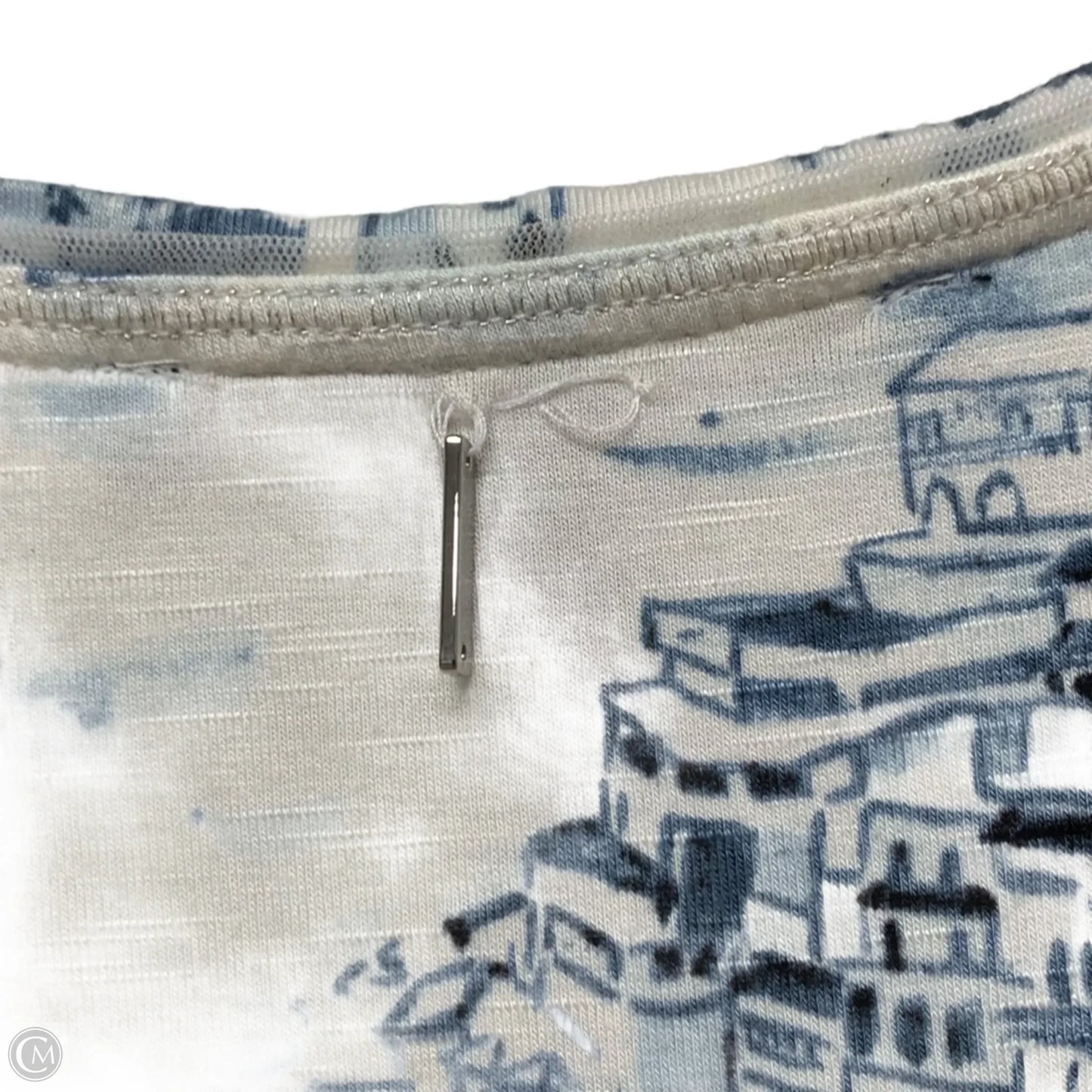 Top Short Sleeve By White House Black Market In Blue & White, Size: S