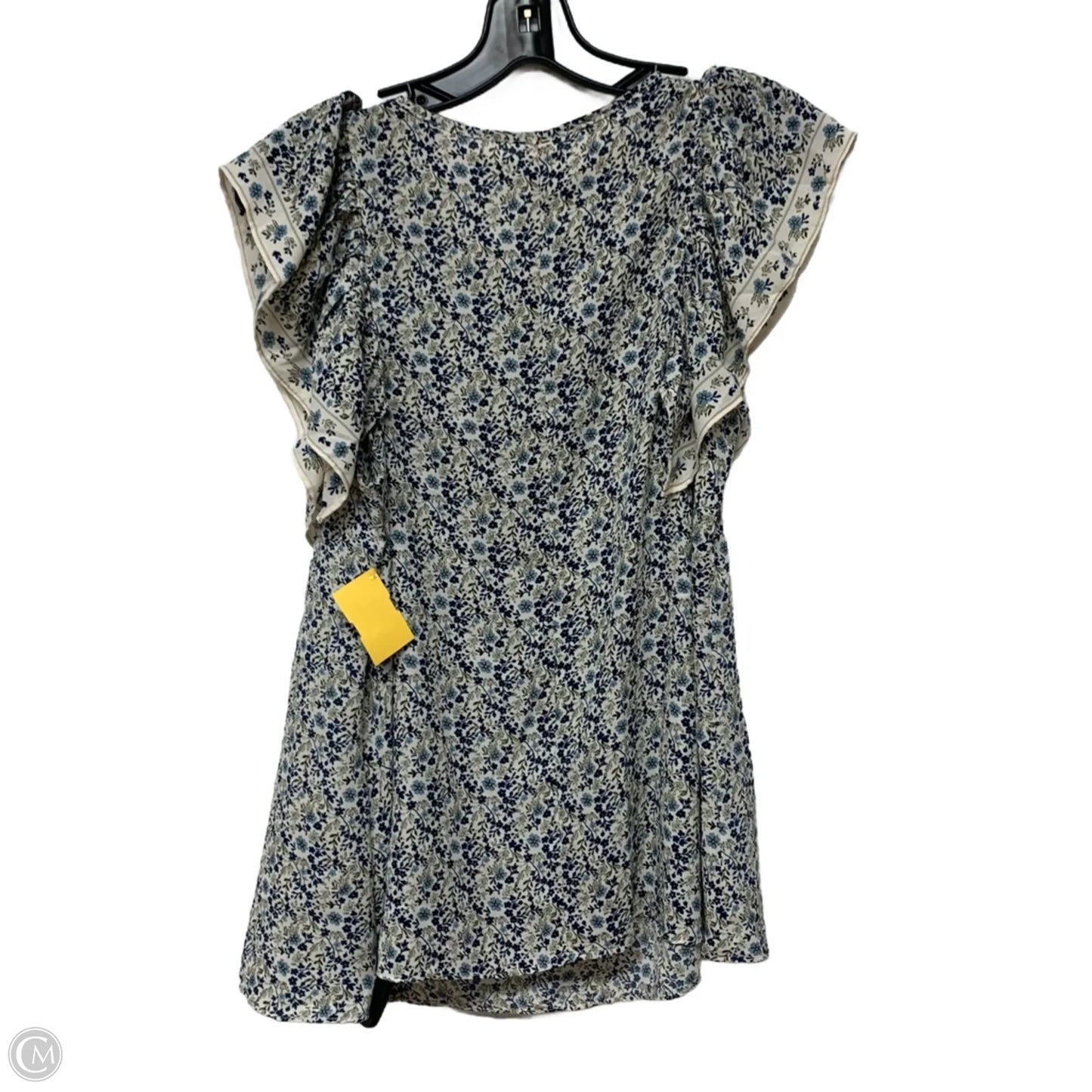 Blouse Short Sleeve By Max Studio In Blue & Green, Size: S