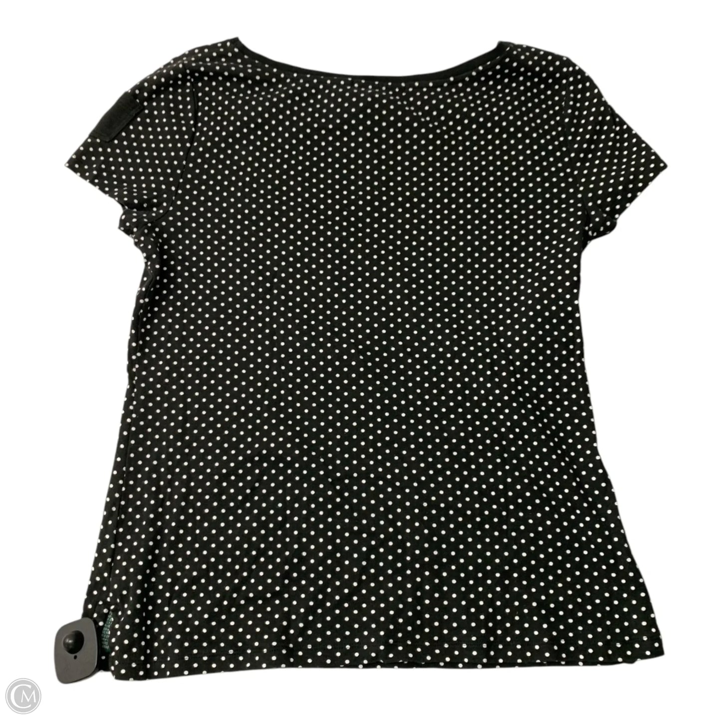 Top Short Sleeve By Lauren By Ralph Lauren In Black & White, Size: L