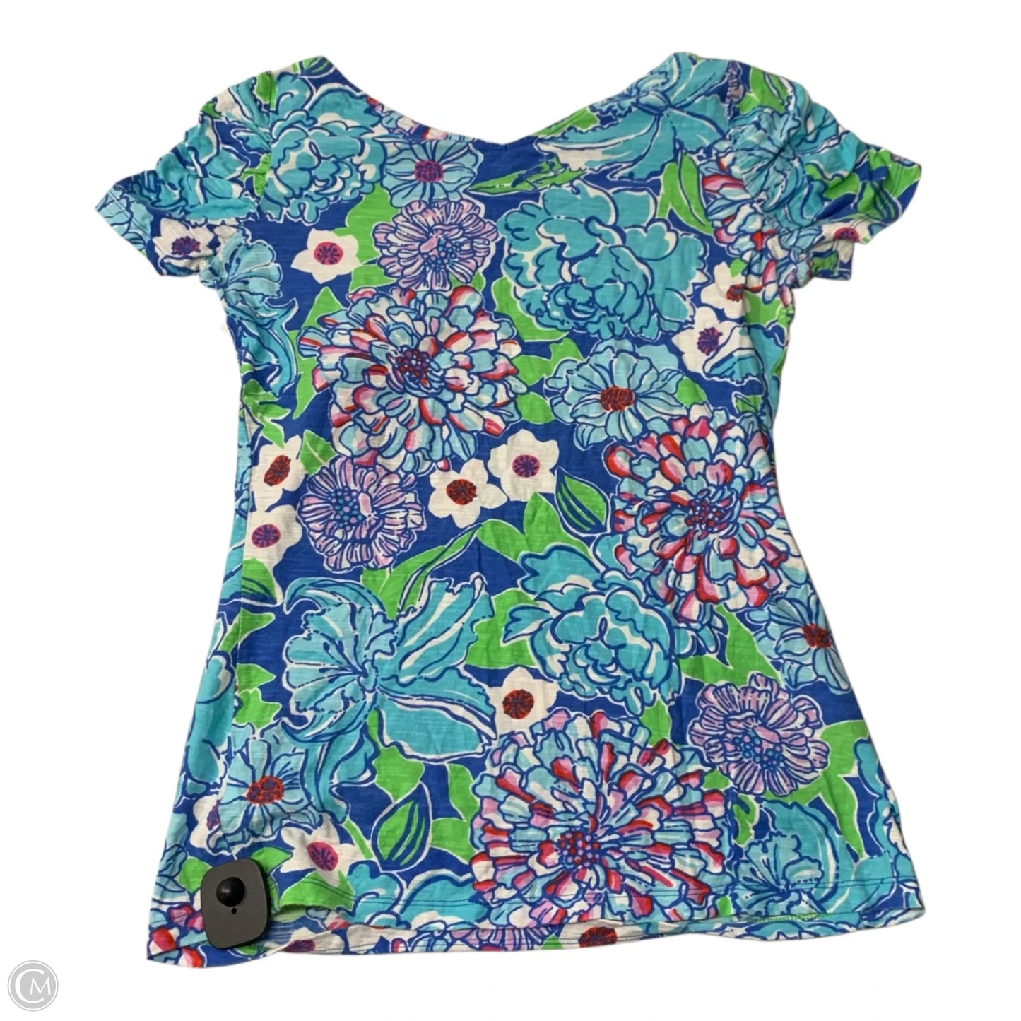 Top Short Sleeve Designer By Lilly Pulitzer In Blue, Size: M