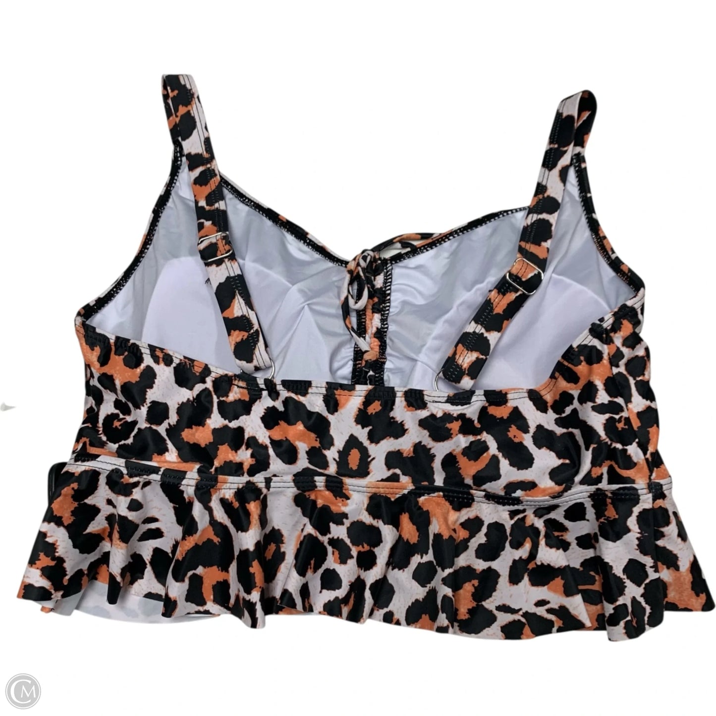 Swimsuit Top By Clothes Mentor In Black & Orange, Size: Xl