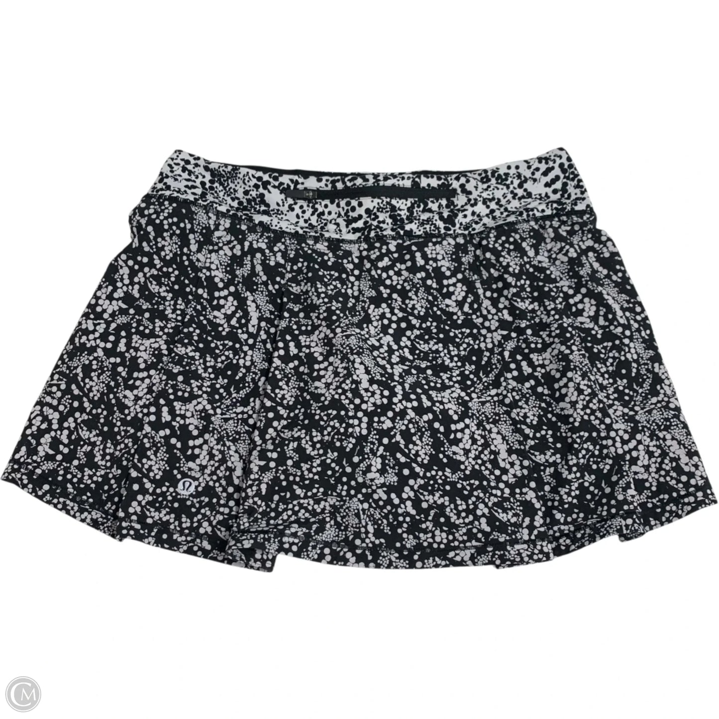 Athletic Skort By Lululemon In Black & White, Size: S