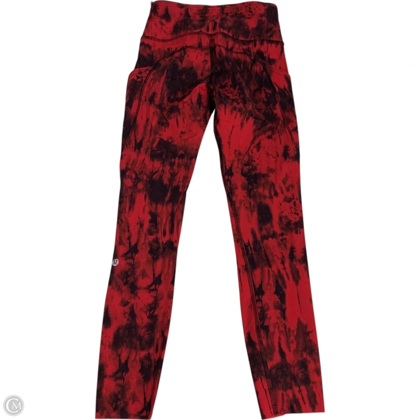 Athletic Leggings By Lululemon In Black & Red, Size: S
