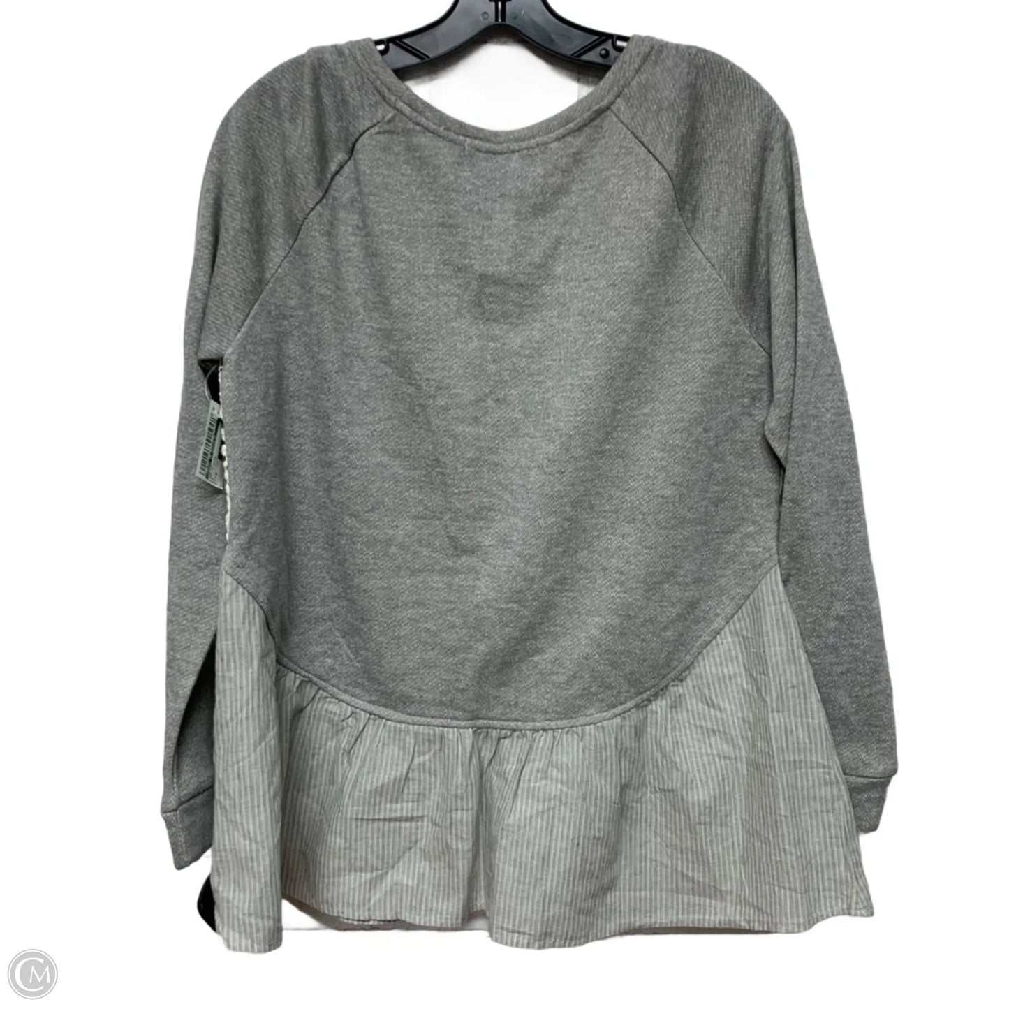 Top Long Sleeve By Sunday In Brooklyn In Grey & White, Size: M