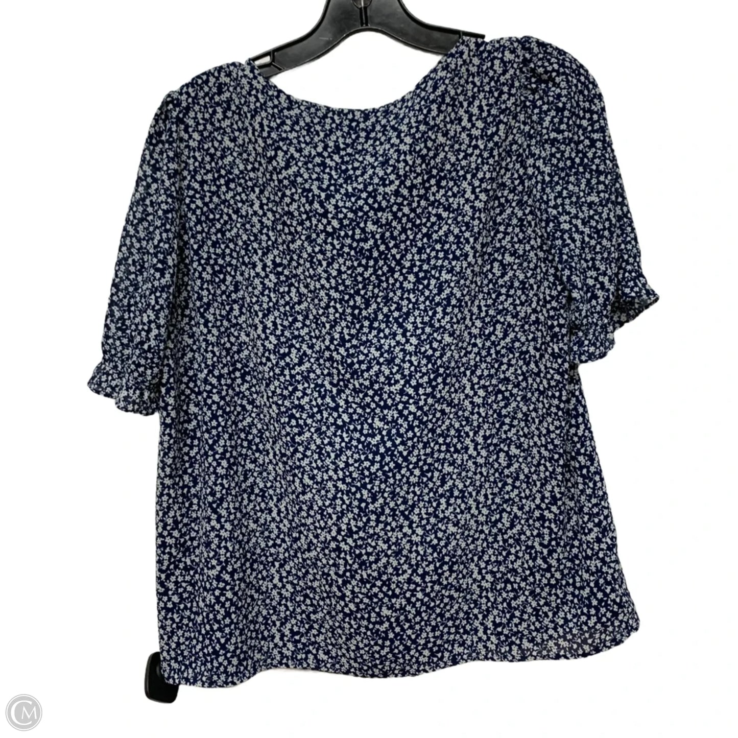 Top Short Sleeve By J. Crew In Blue & White, Size: Xs