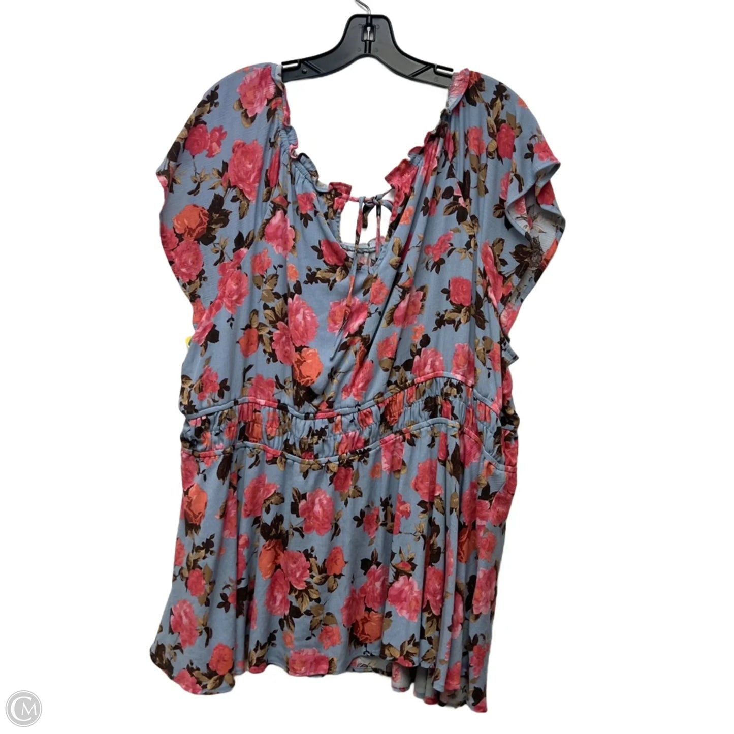 Top Short Sleeve By Torrid In Blue & Pink, Size: 4x