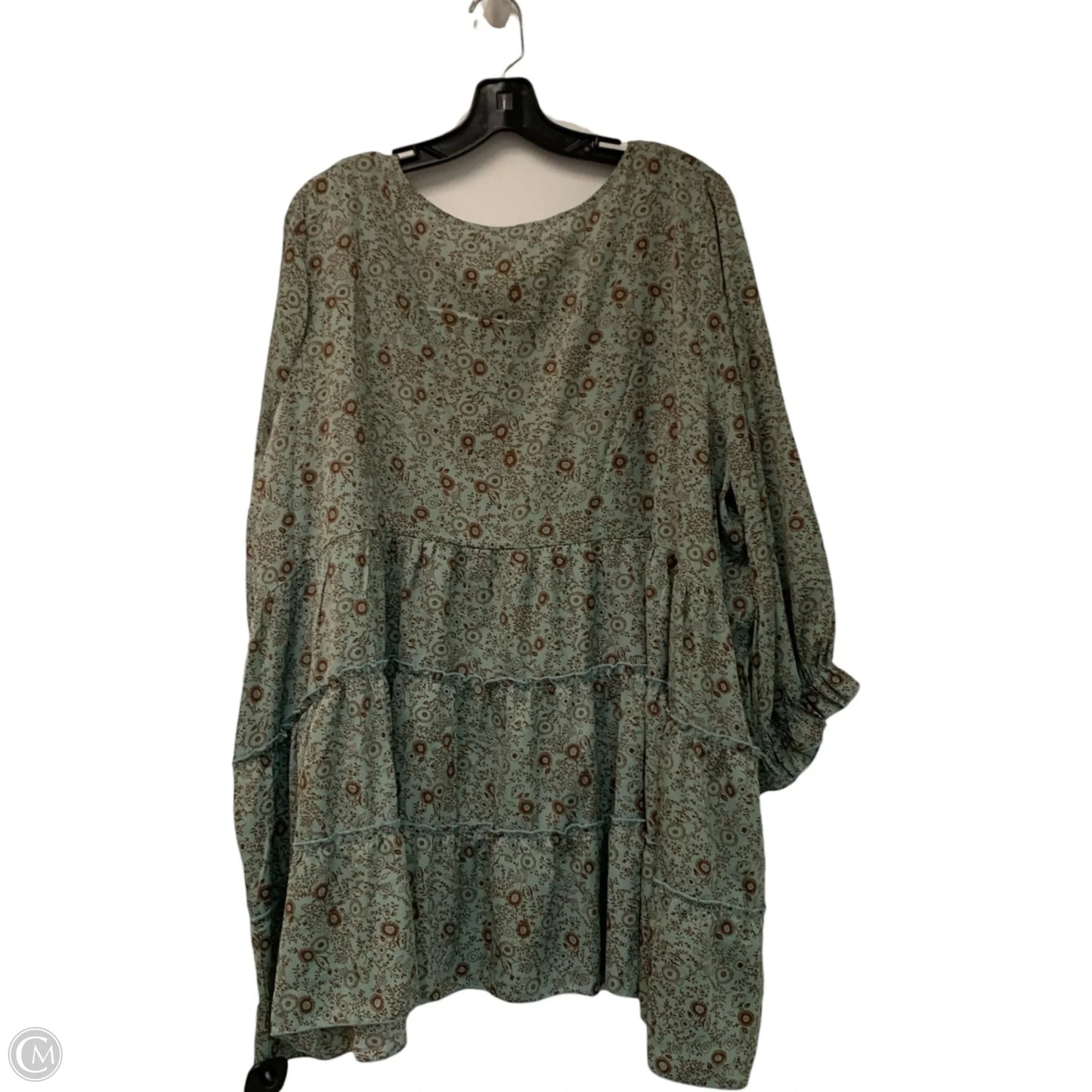Top Long Sleeve By paisley vine In Brown & Green, Size: 2x