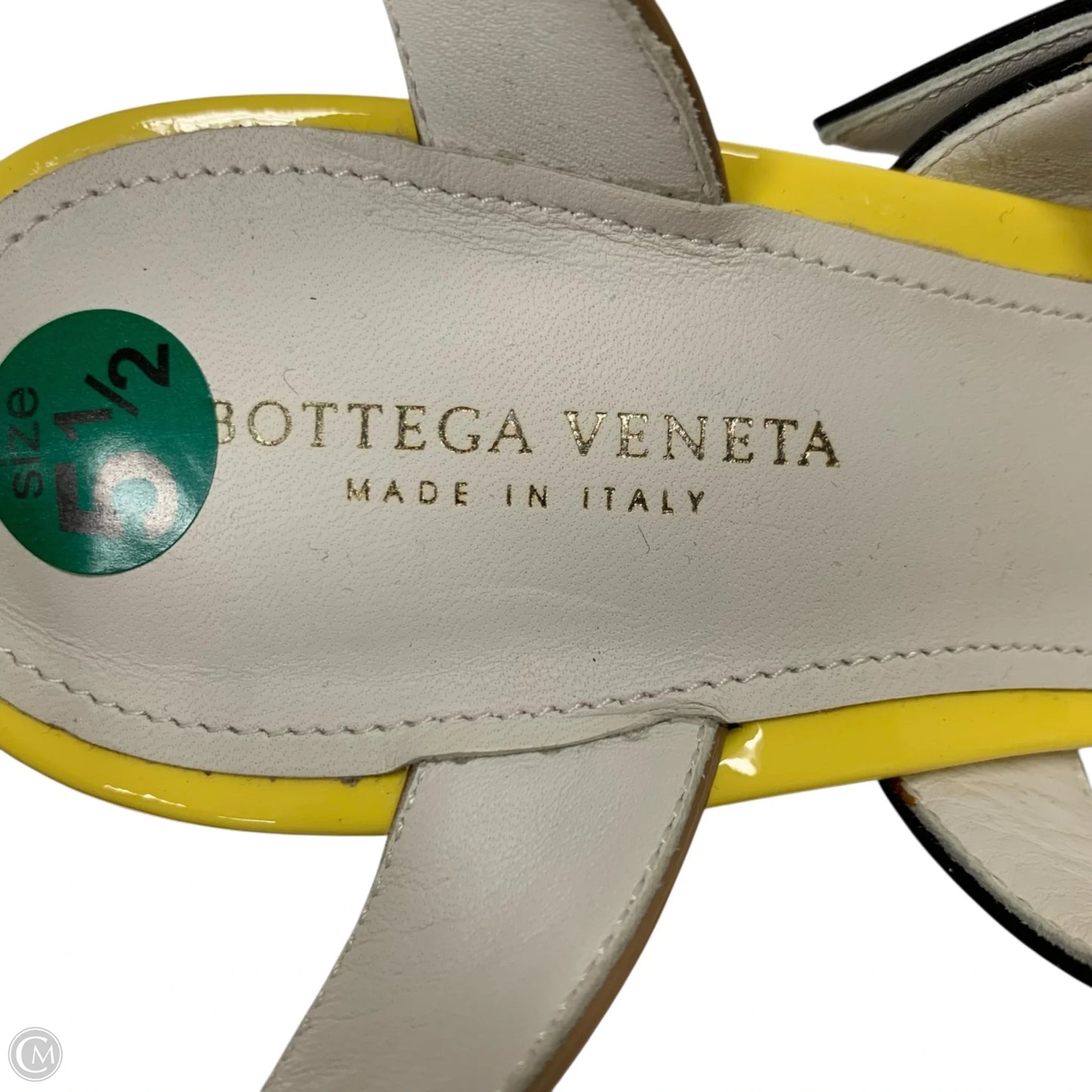 Sandals Luxury Designer By Bottega Veneta In Yellow, Size: 5.5