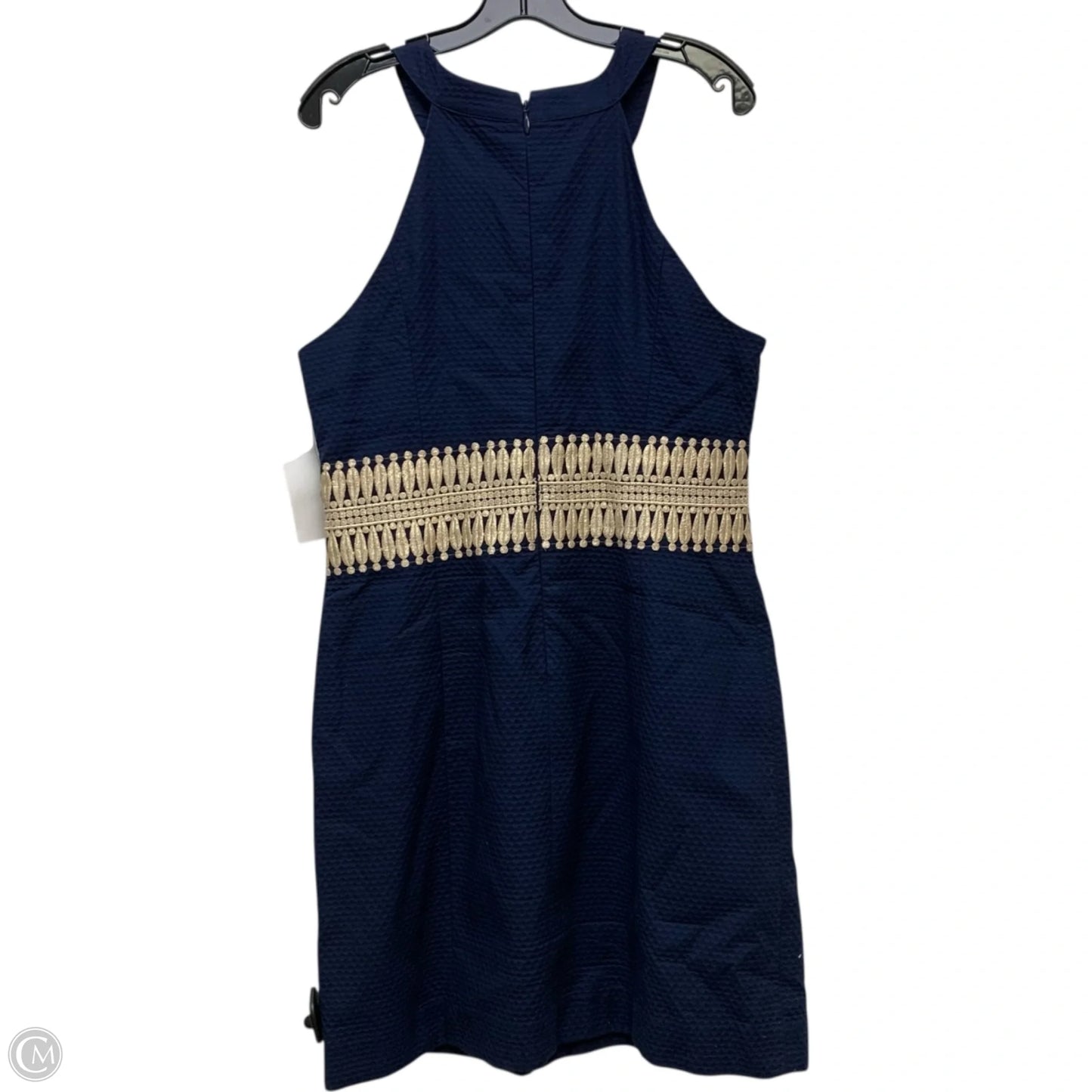 Dress Designer By Lilly Pulitzer In Blue & Gold, Size: L