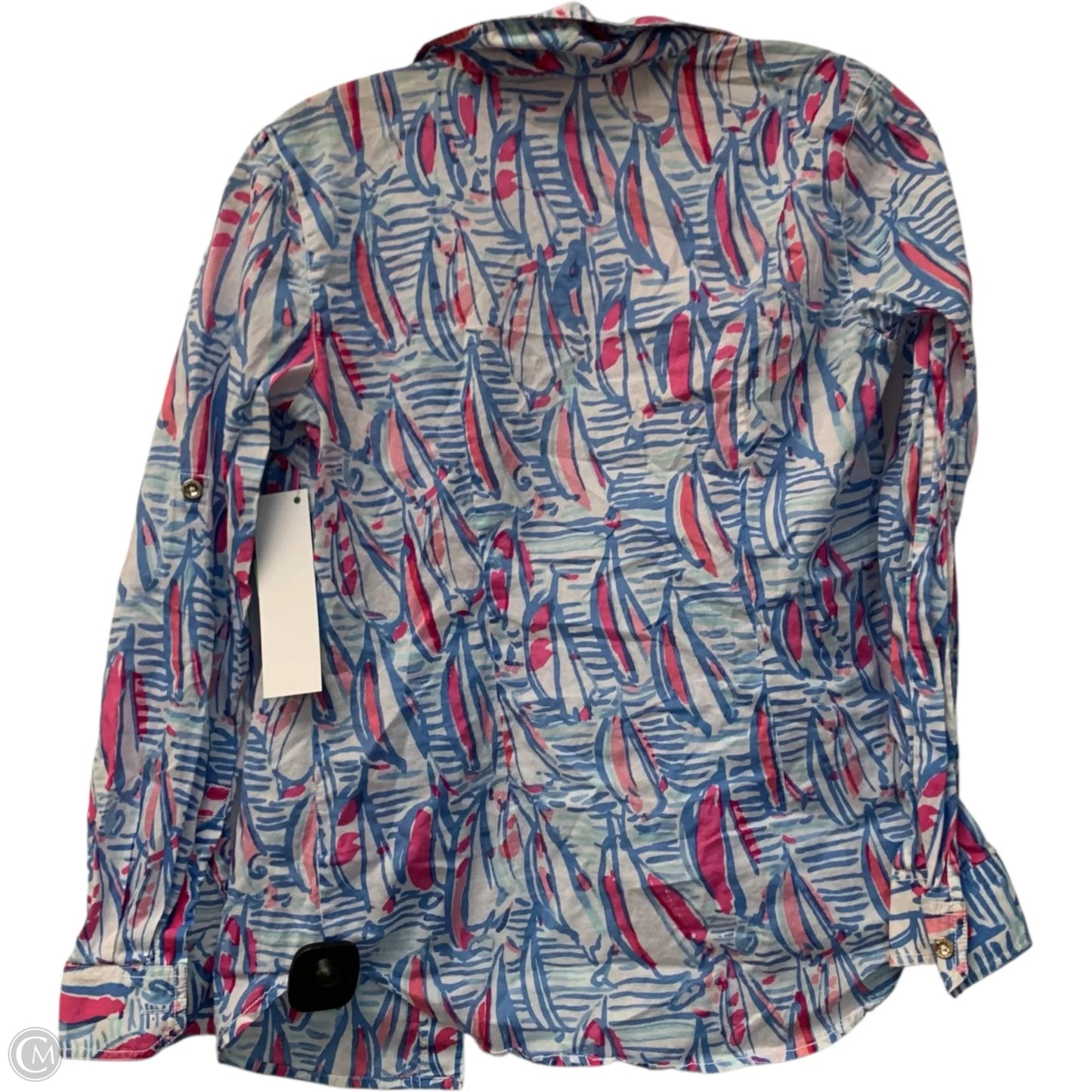Top Long Sleeve Designer By Lilly Pulitzer In Blue & Pink, Size: Xs
