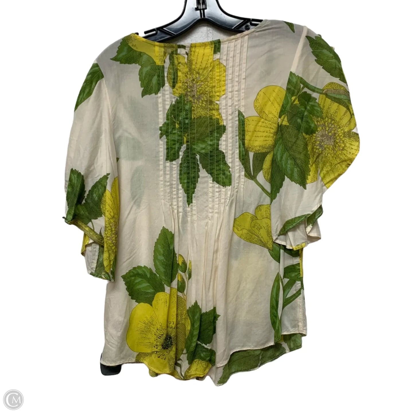 Top Short Sleeve By Maeve In Cream & Green, Size: Xs