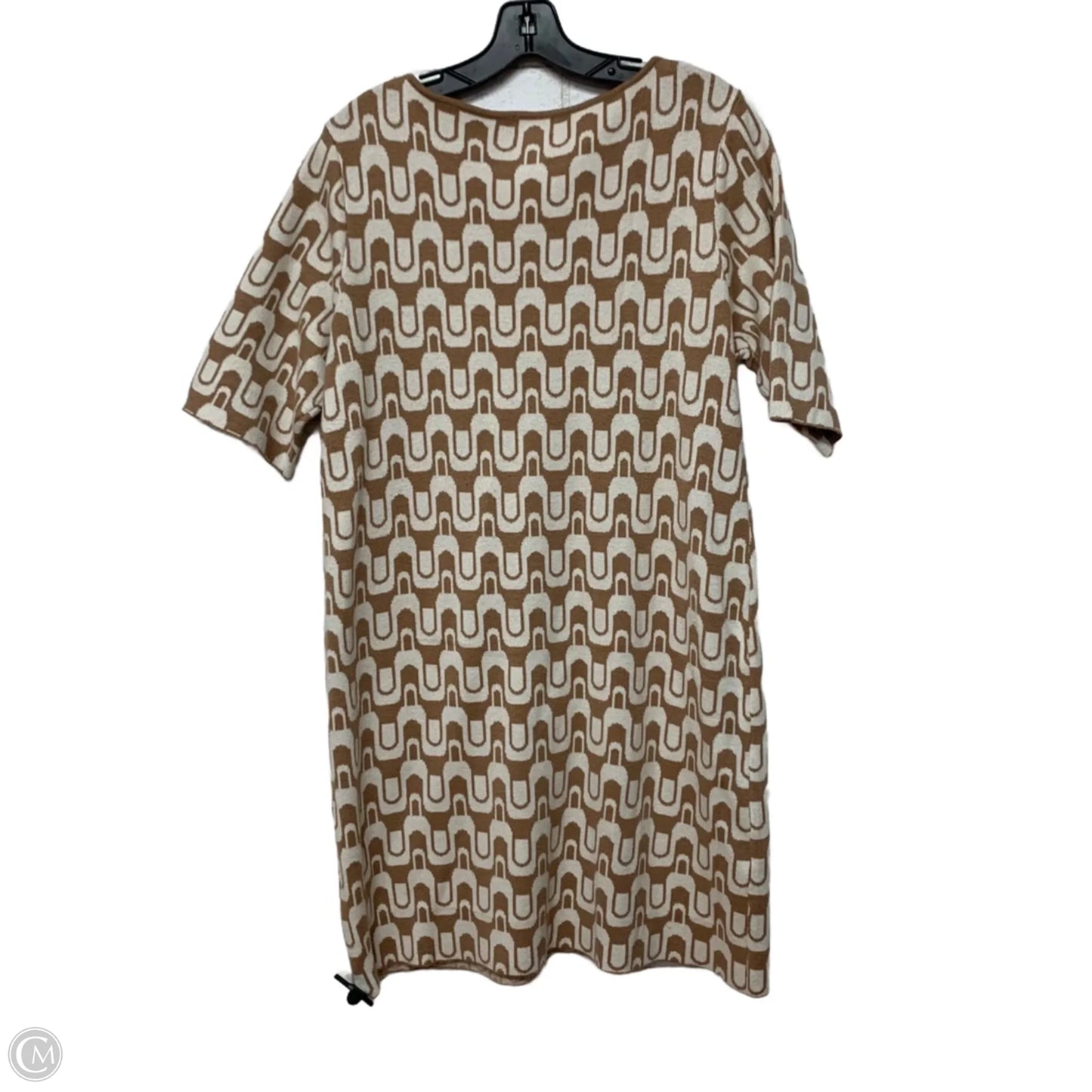 Dress Sweater By Nicole By Nicole Miller In Cream & Tan, Size: Xl