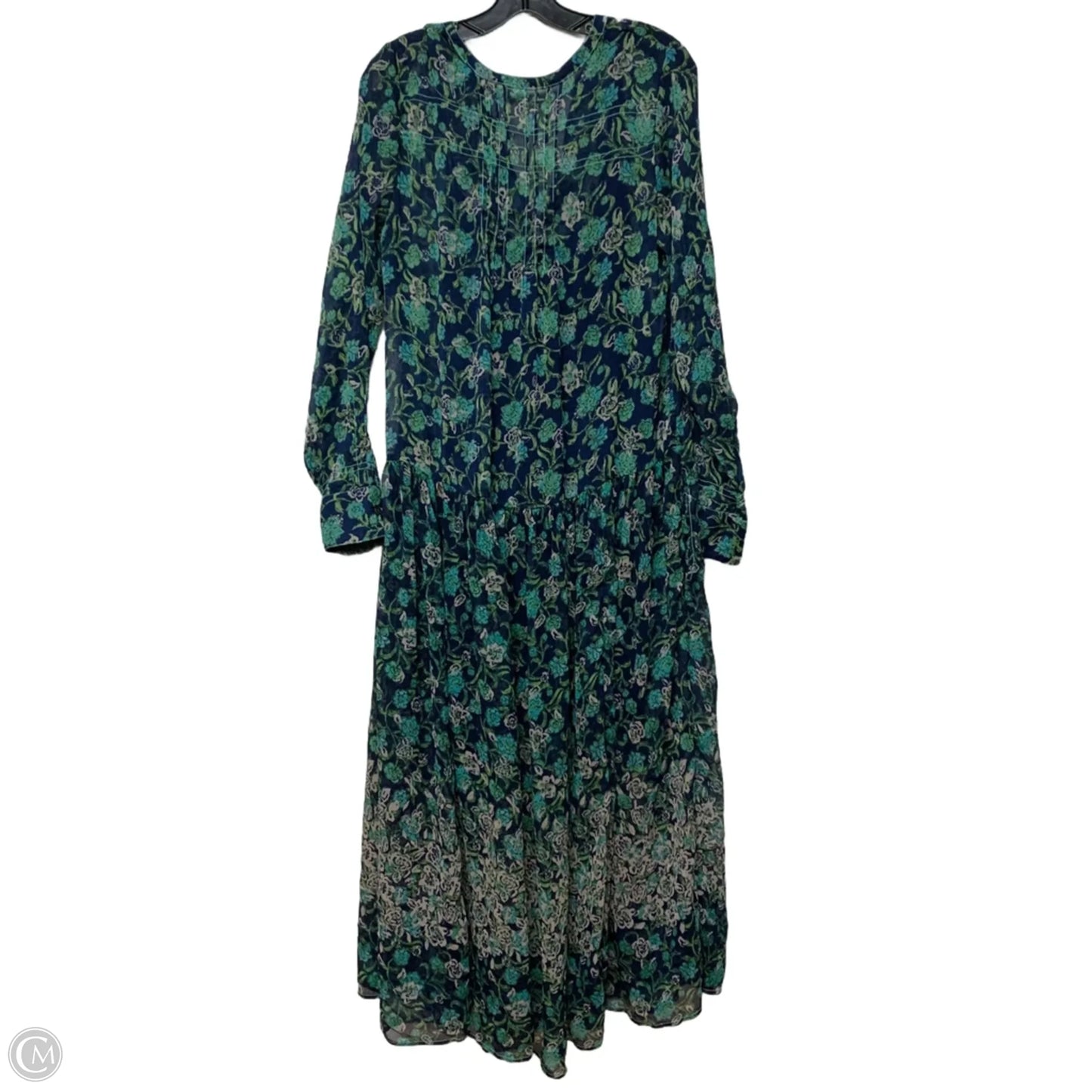 Dress Casual Midi By Free People In Blue & Green, Size: M