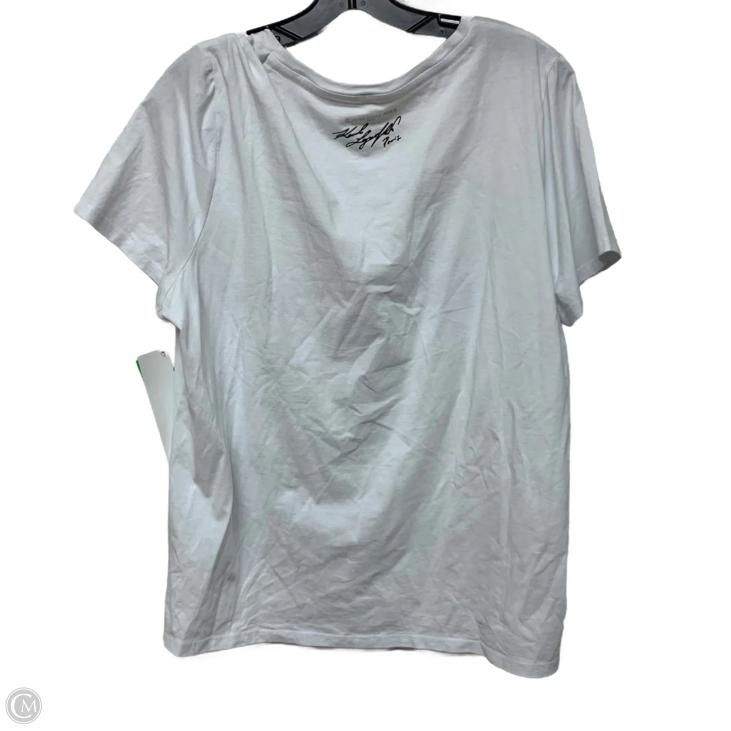 Top Short Sleeve Designer By Karl Lagerfeld In White, Size: Xl