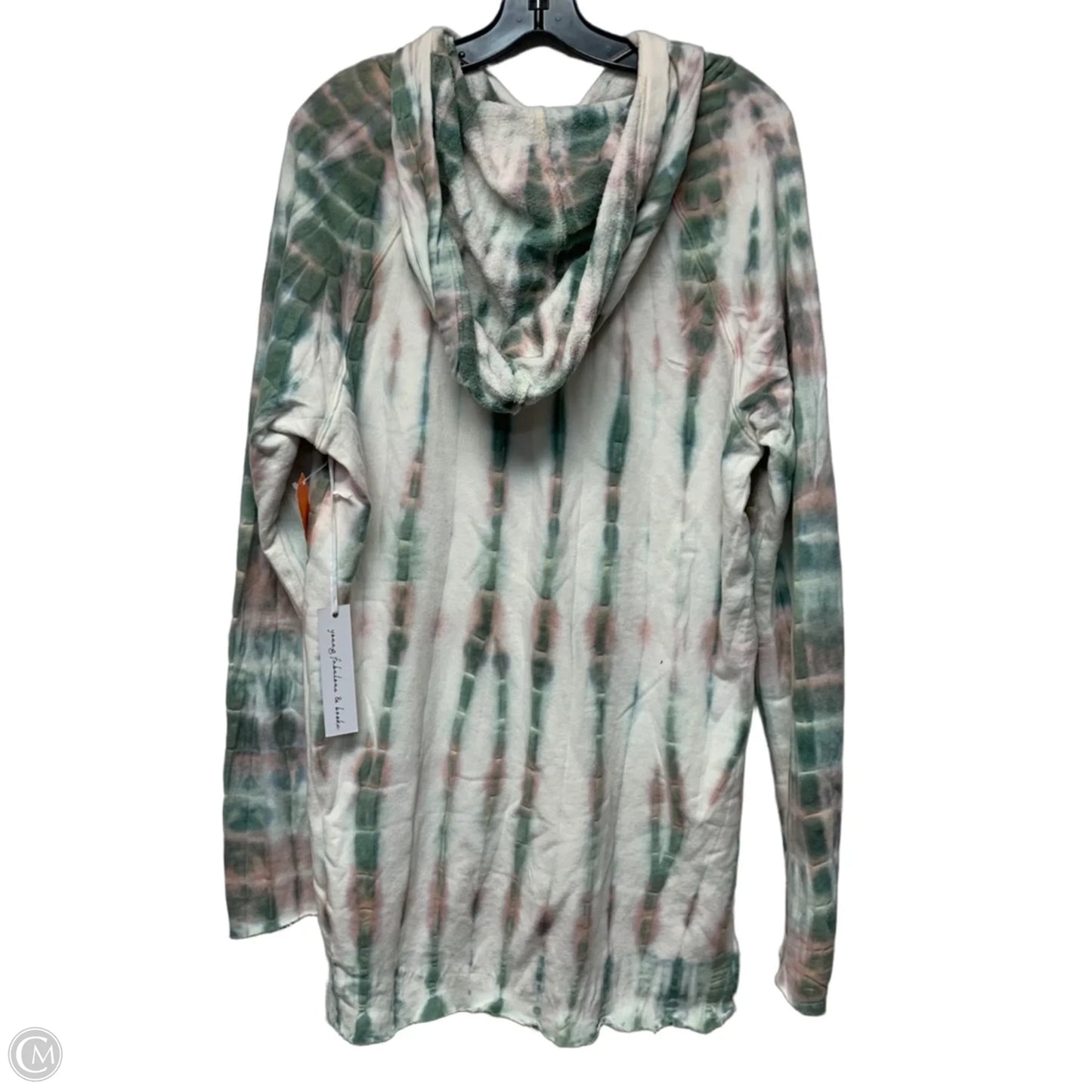 Sweatshirt Hoodie By Young Fabulous & Broke In Green & White, Size: M