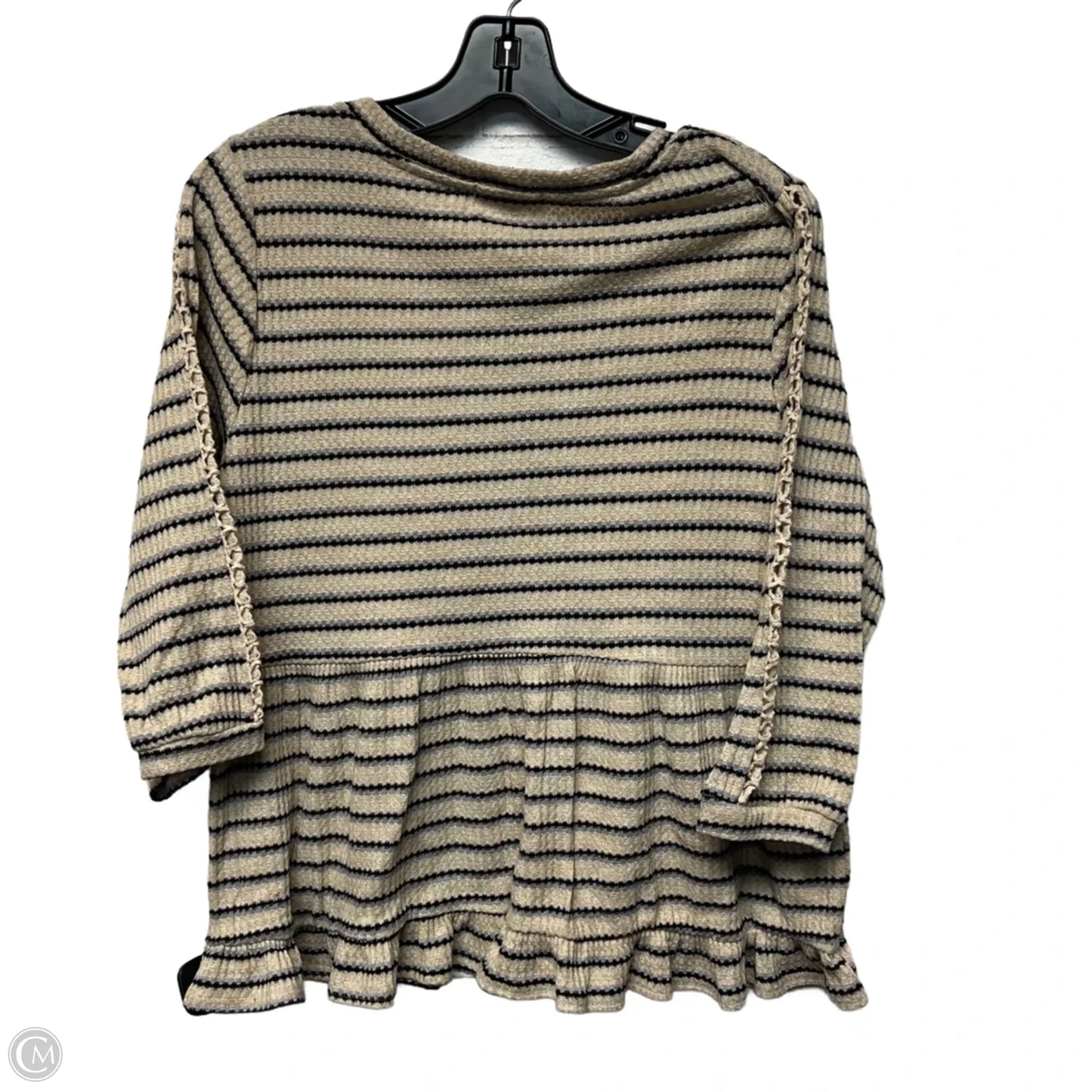 Top Long Sleeve By Ro & De In Blue & Cream, Size: M
