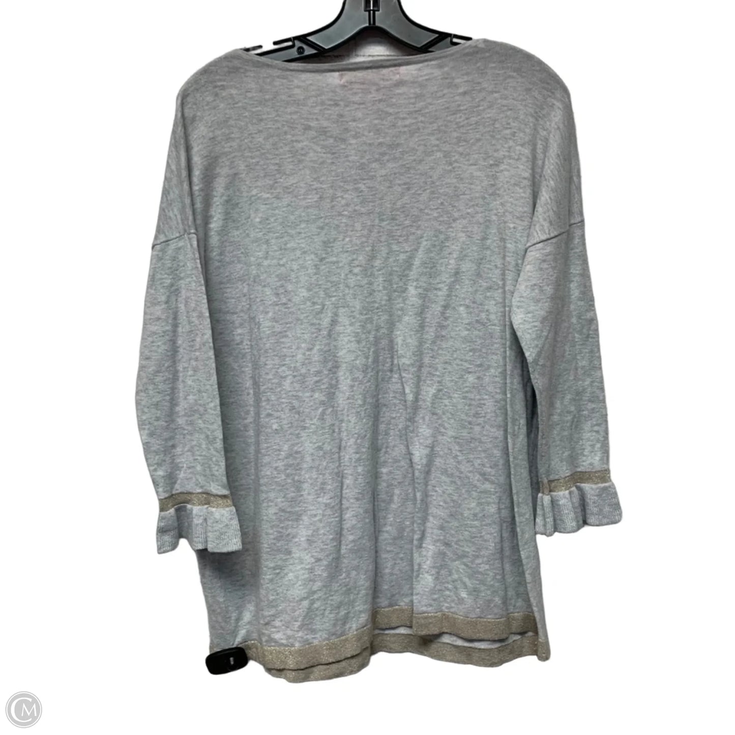 Top 3/4 Sleeve Designer By Lilly Pulitzer In Grey, Size: M