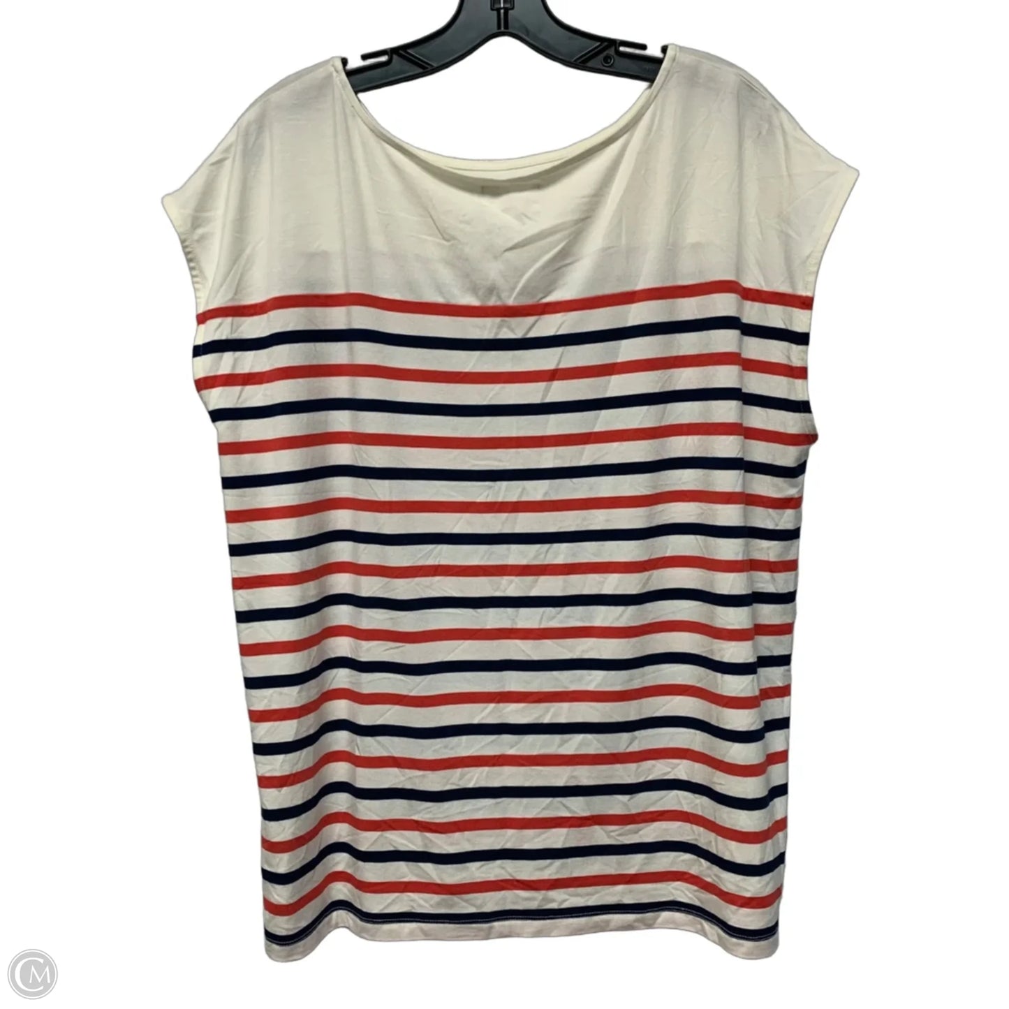 Top Short Sleeve By Lou And Grey In Striped Pattern, Size: L