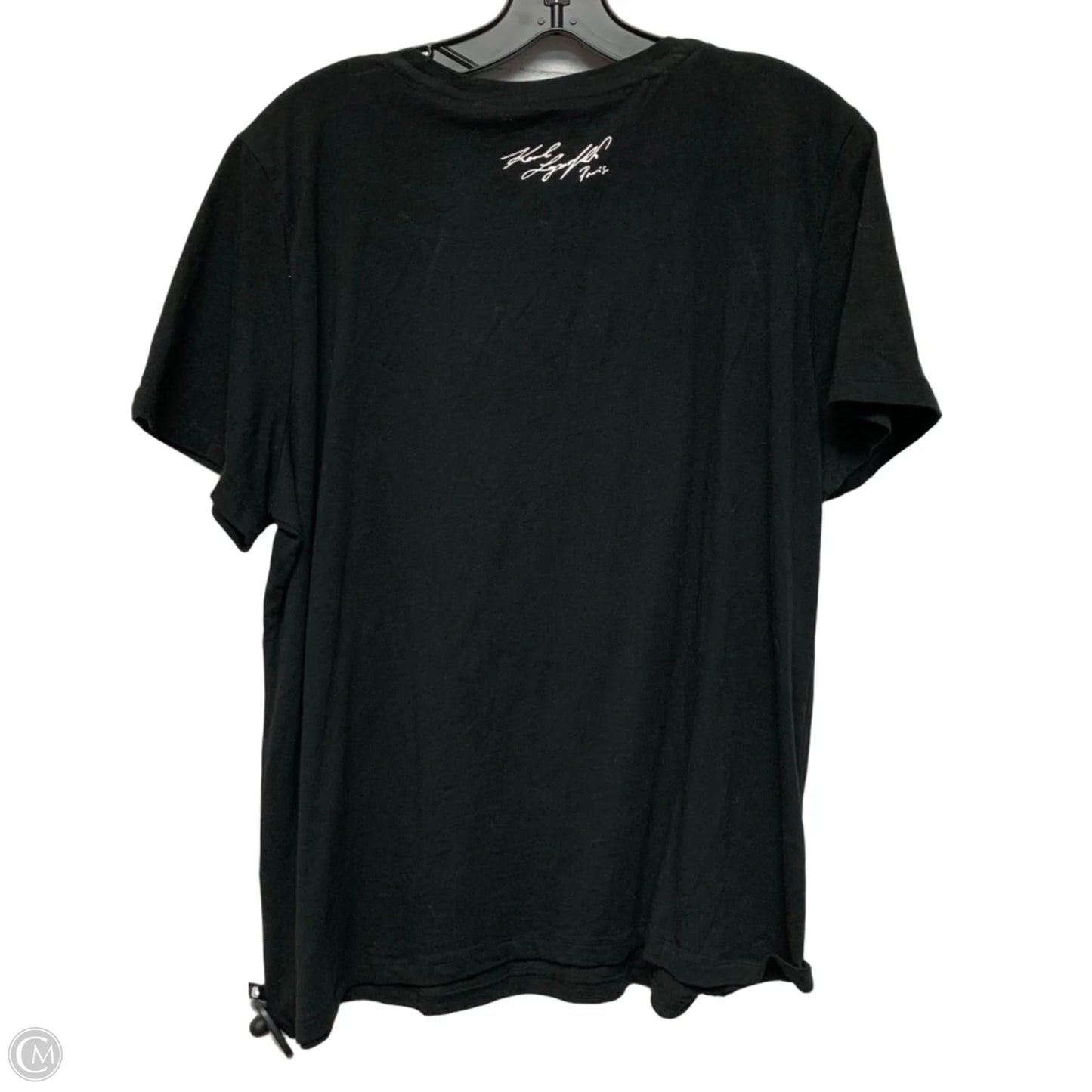 Top Short Sleeve Designer By Karl Lagerfeld In Black, Size: Xl