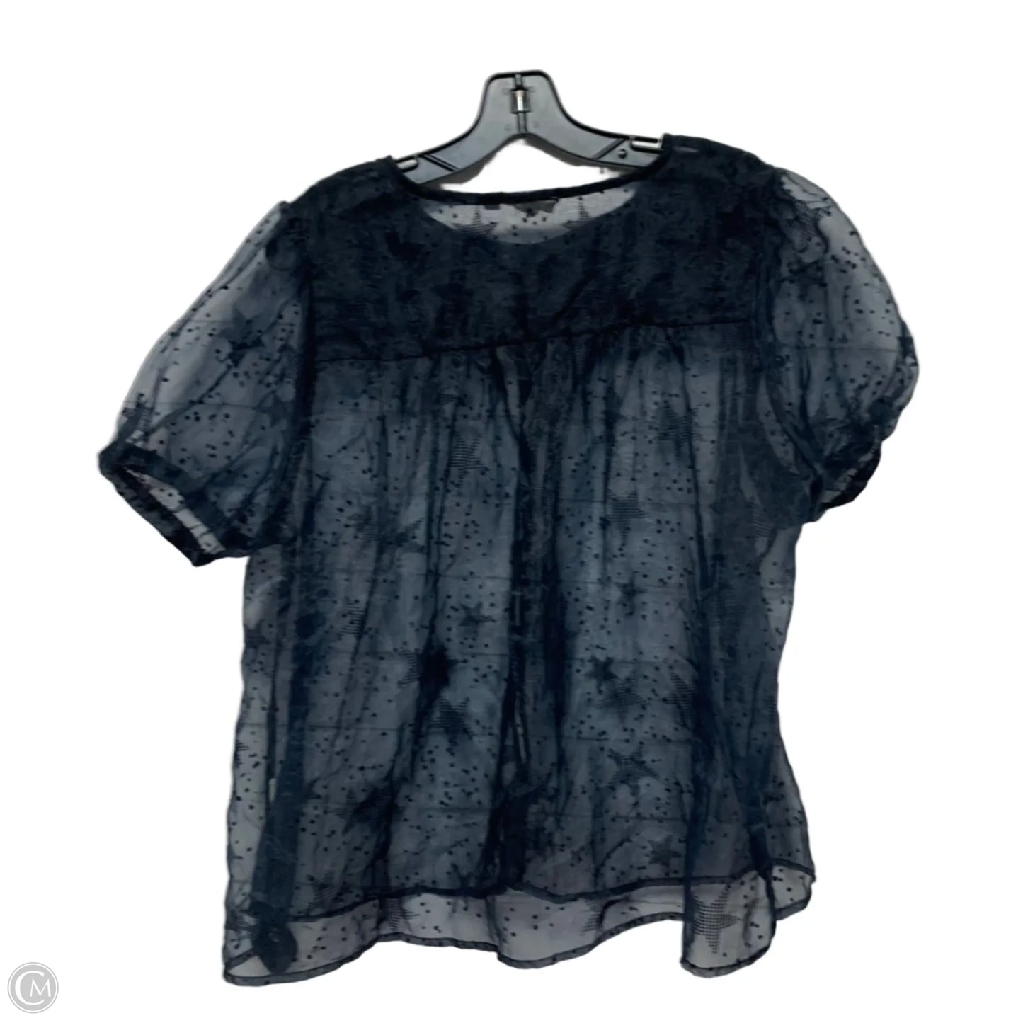 Top Short Sleeve By Let Me Be In Blue, Size: L