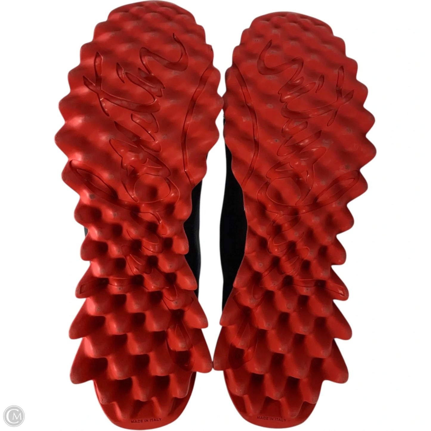 Shoes Luxury Designer By Christian Louboutin In Black & Red, Size: 10.5
