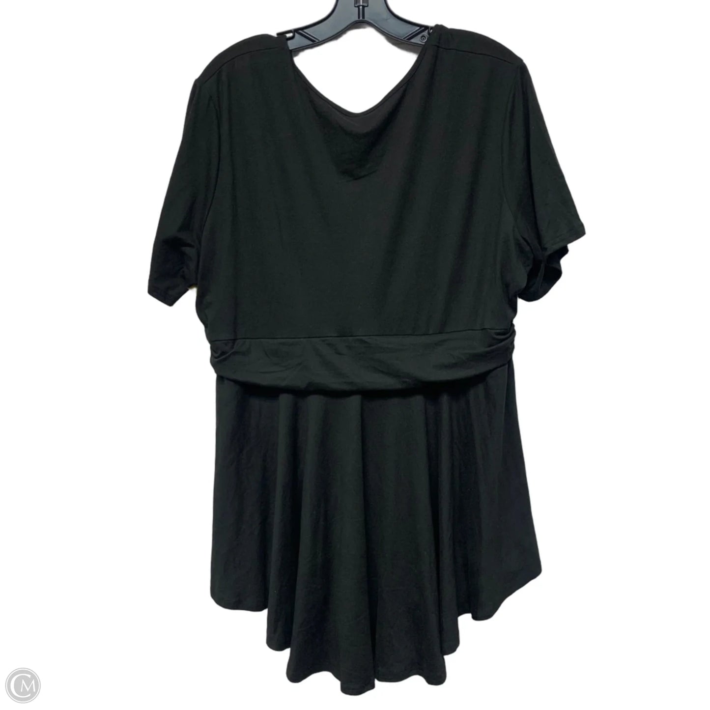 Top Short Sleeve By ALLEGRACE In Black, Size: 2x