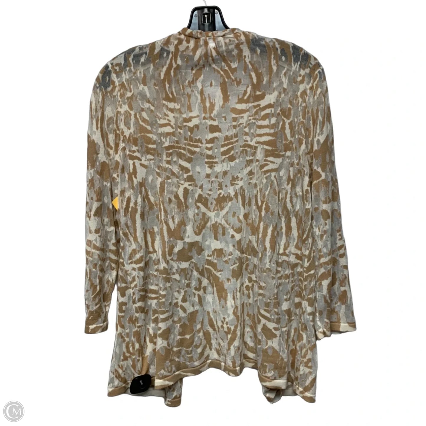 Cardigan By Chicos In Tan & White, Size: L