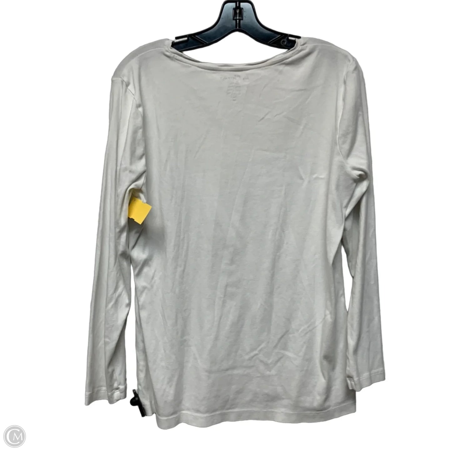 Top Long Sleeve Basic By Chicos In White, Size: L