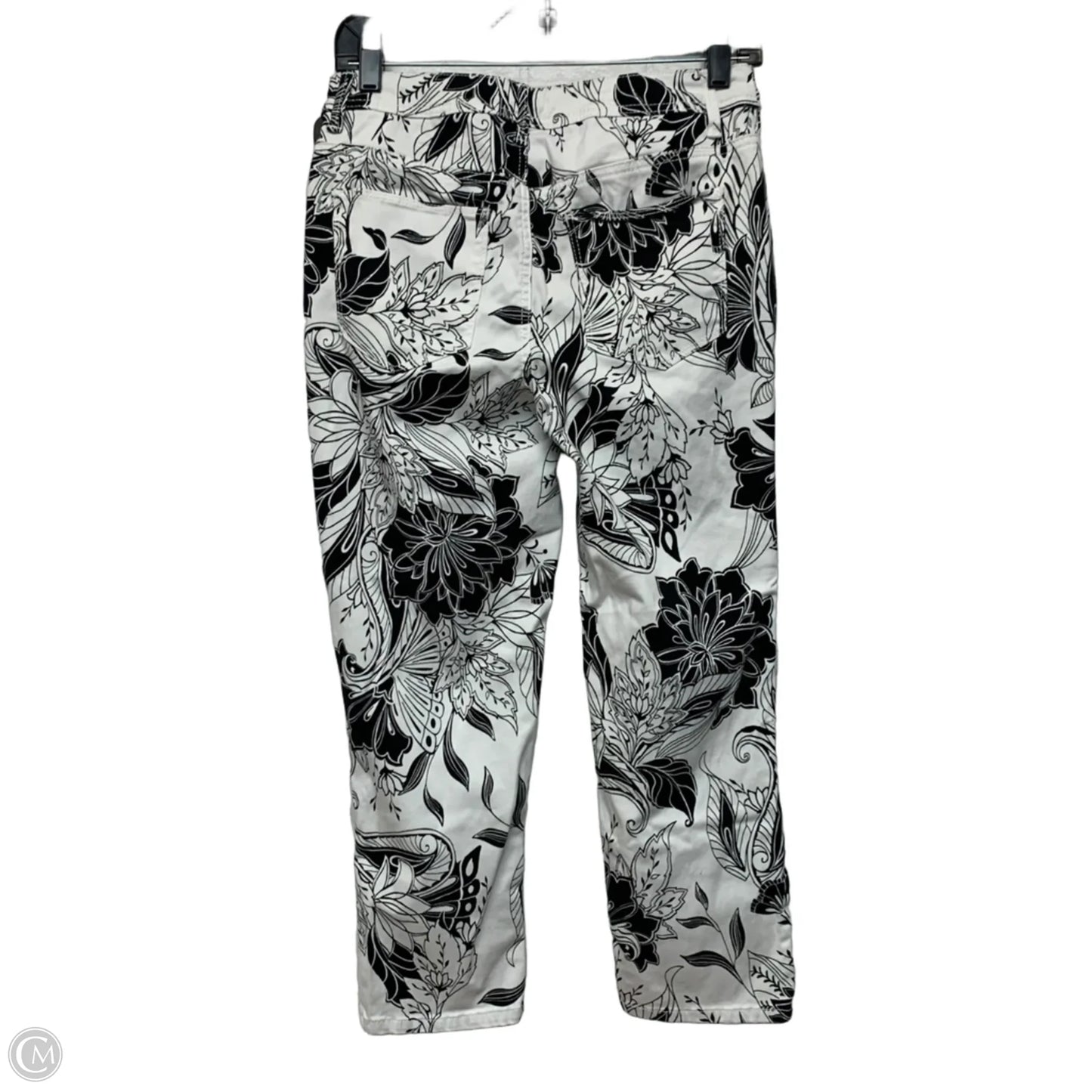 Pants Cropped By Chicos In Black & White, Size: S