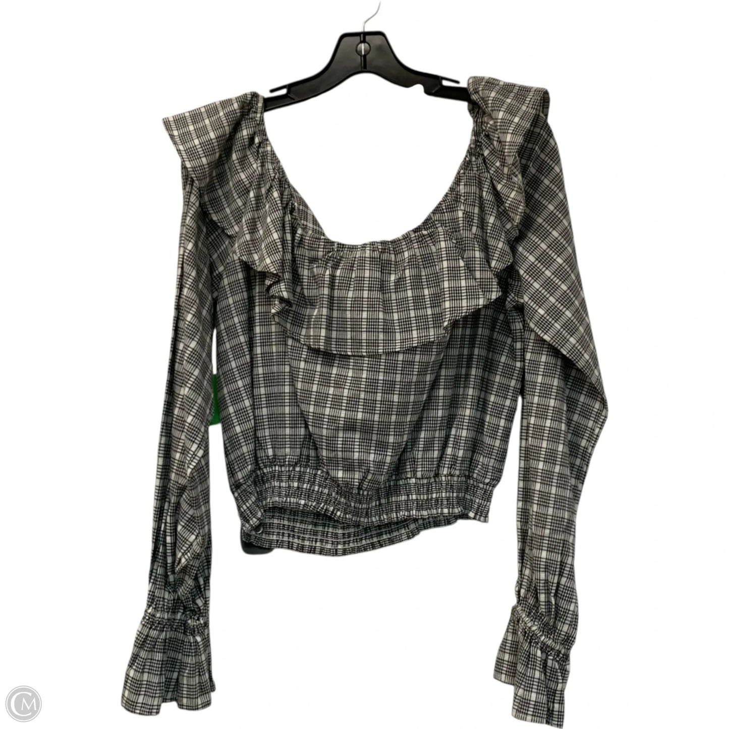 Top Long Sleeve By Tularosa In Black & White, Size: Xl